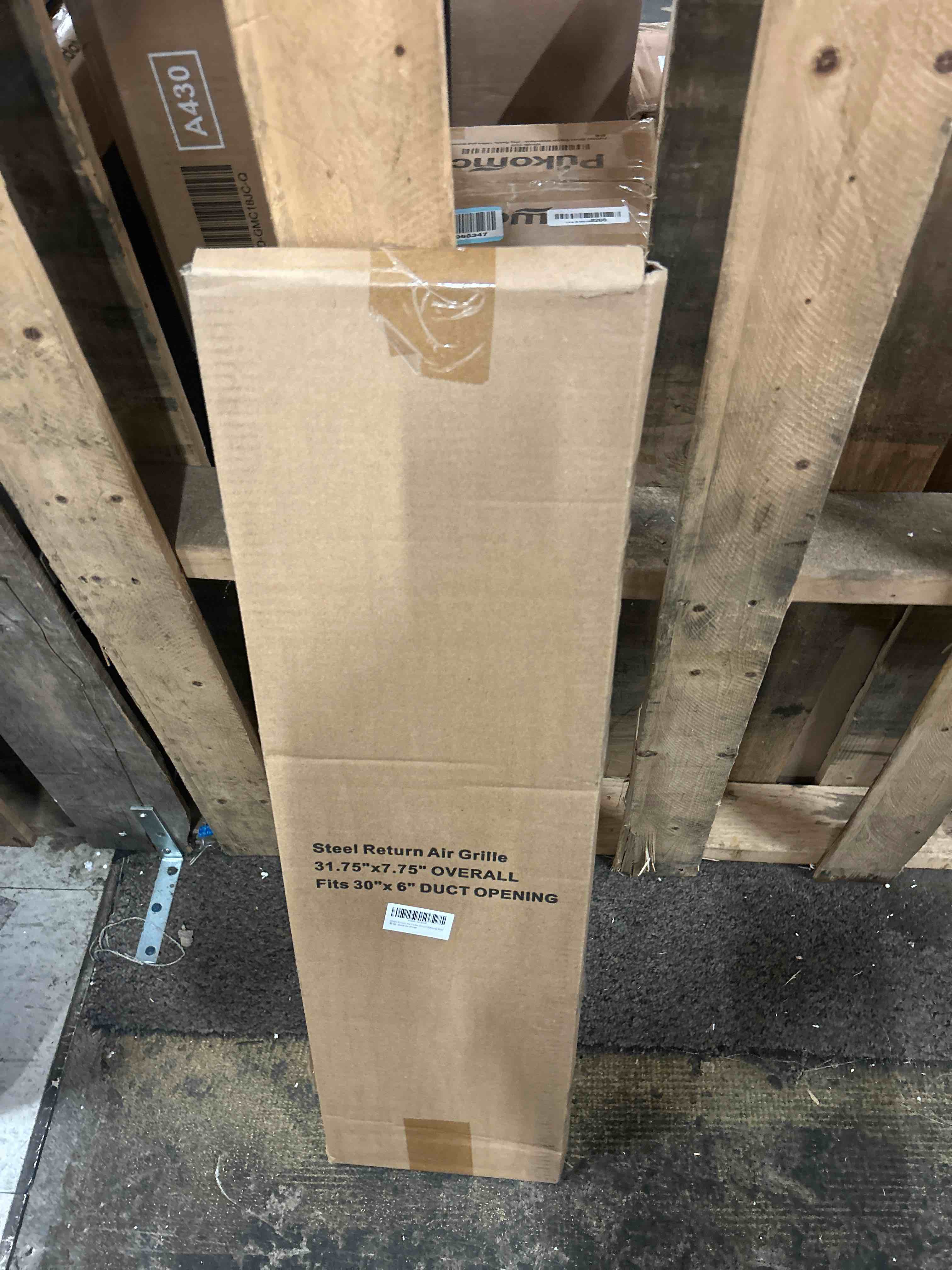 Condition photo showing New/Like New for fancat 30x6 duct opening | steel return air grille | vent cover grill for sidewall and ceiling | hvac cold air intake grille | white | outer dimensions: 31.75"w x 7.75"