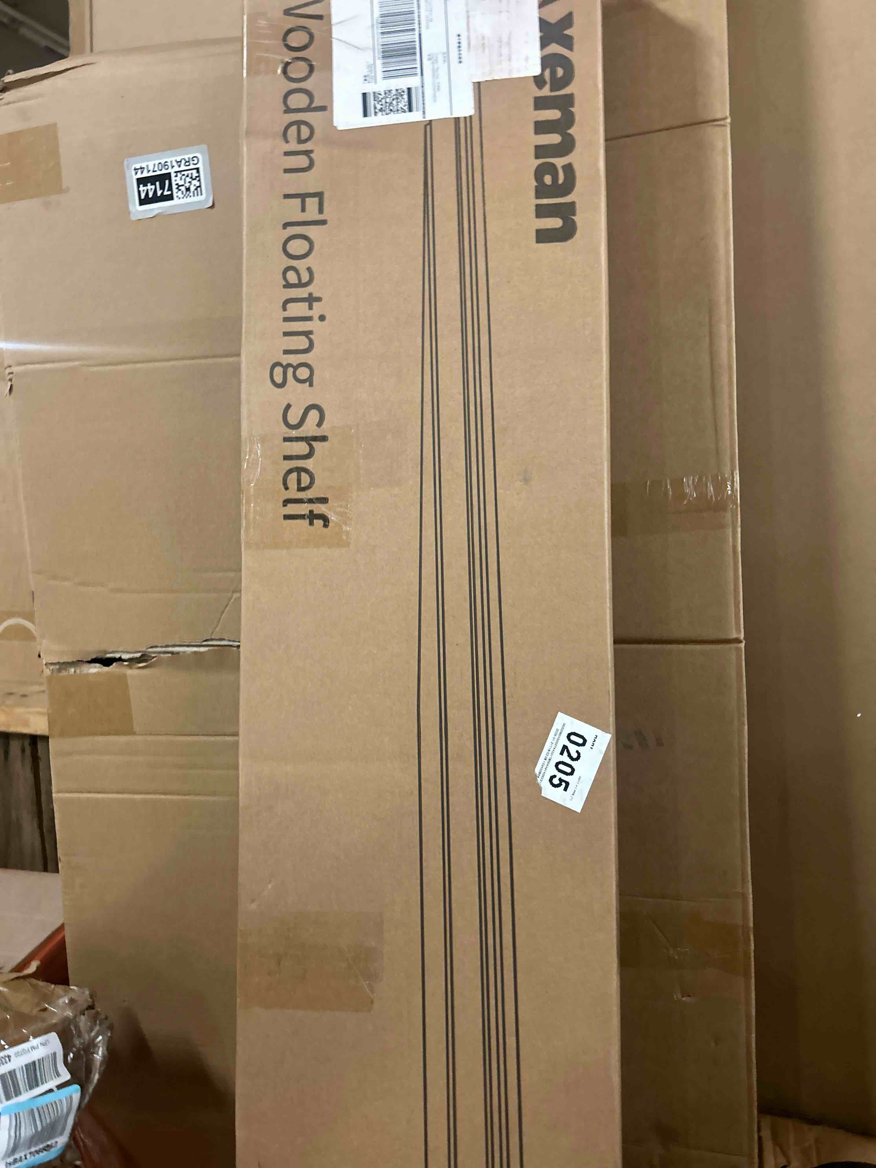 Condition photo showing New/Like New for axeman deep floating shelves - 30 inch white floating shelves set of 2-12 inch deep wood wall shelves for living room bathroom kitchen