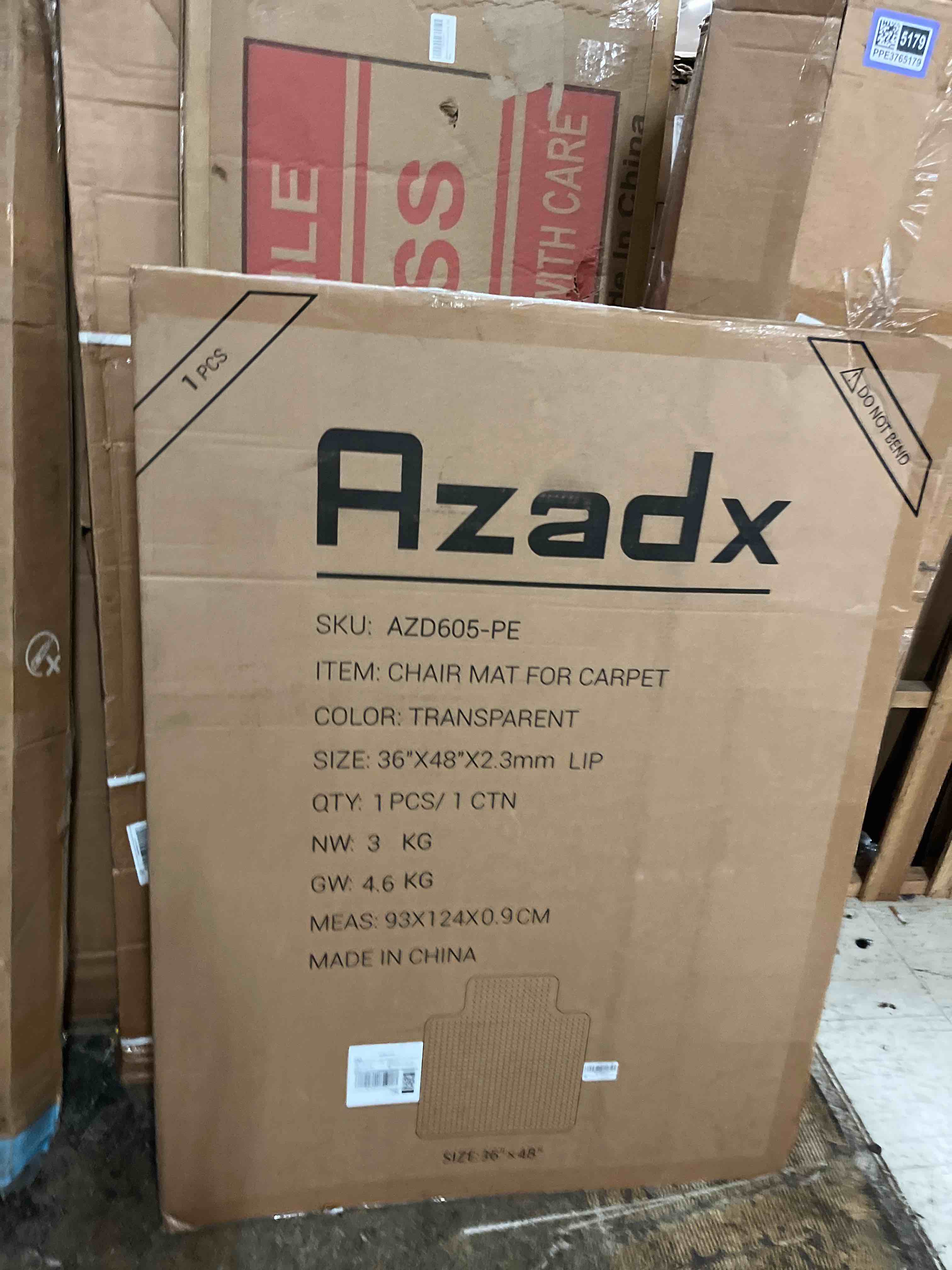 Condition photo showing New/Like New for azadx heavy duty office chair mat for carpet 36" x 48" with lip hard material chair mat for carpeted floor non-slip carpet protector for home easy glide desk floor mat for office chair on carpets