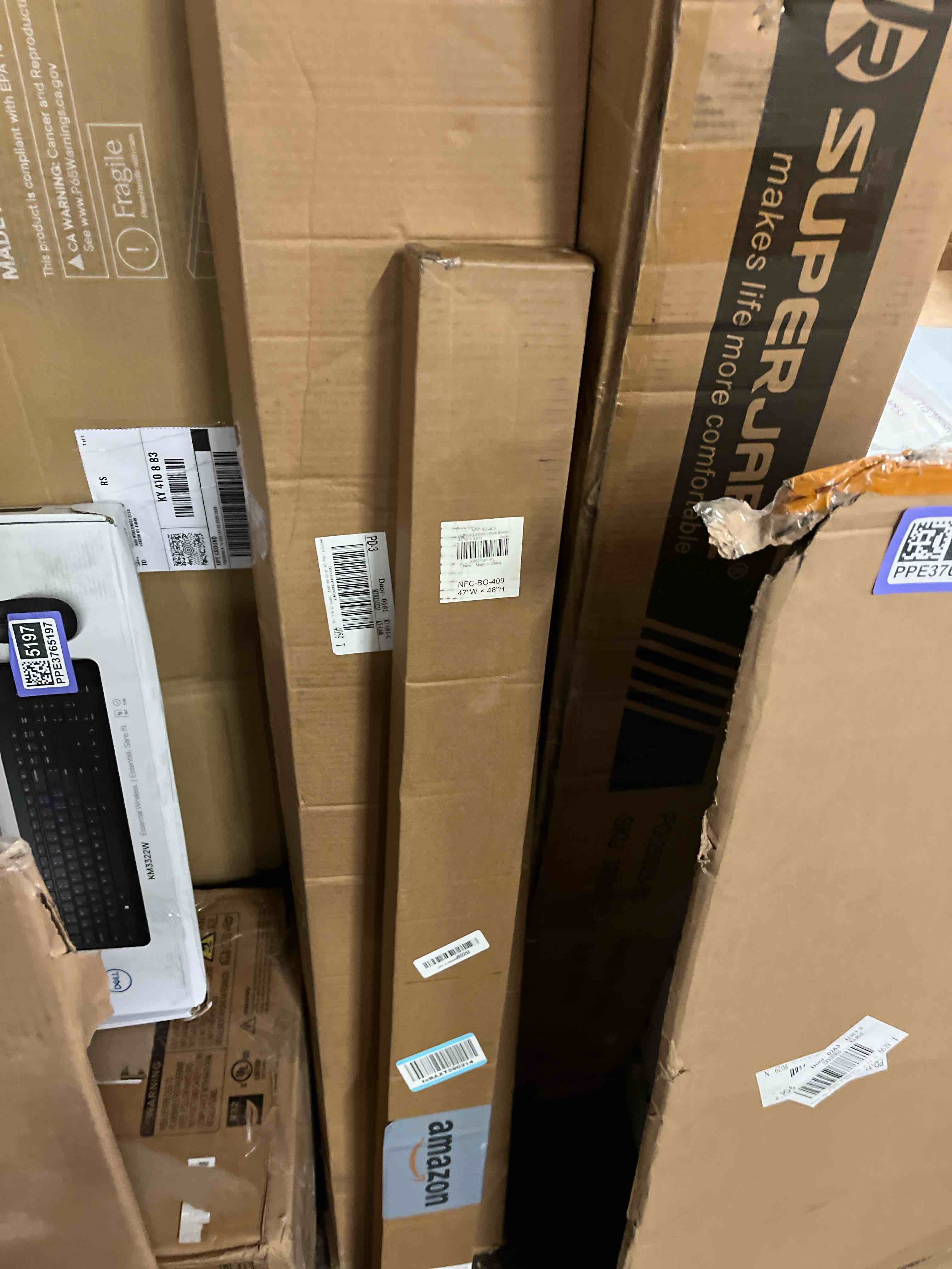 Condition photo showing New/Like New for lazblinds cordless cellular shades, no tools no drill blackout honeycomb shades pleated blinds for windows, 47'' w x 48'' h, taupe