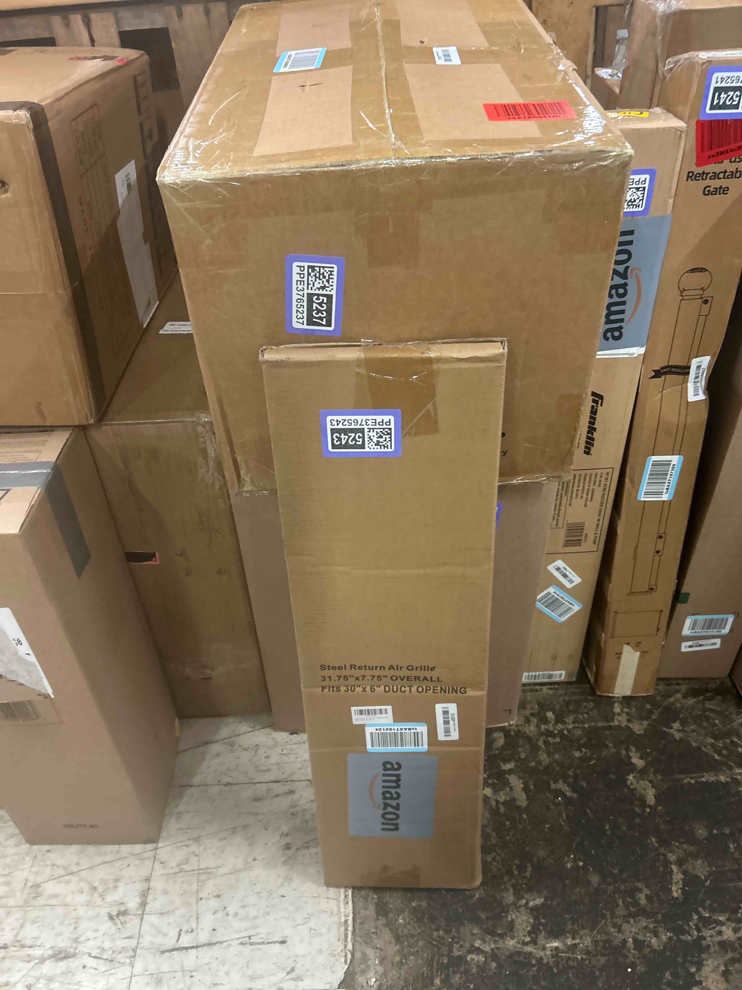 Condition photo showing New/Like New for fancat 30x6 duct opening | steel return air grille | vent cover grill for sidewall and ceiling | hvac cold air intake grille | white | outer dimensions: 31.75"w x 7.75"