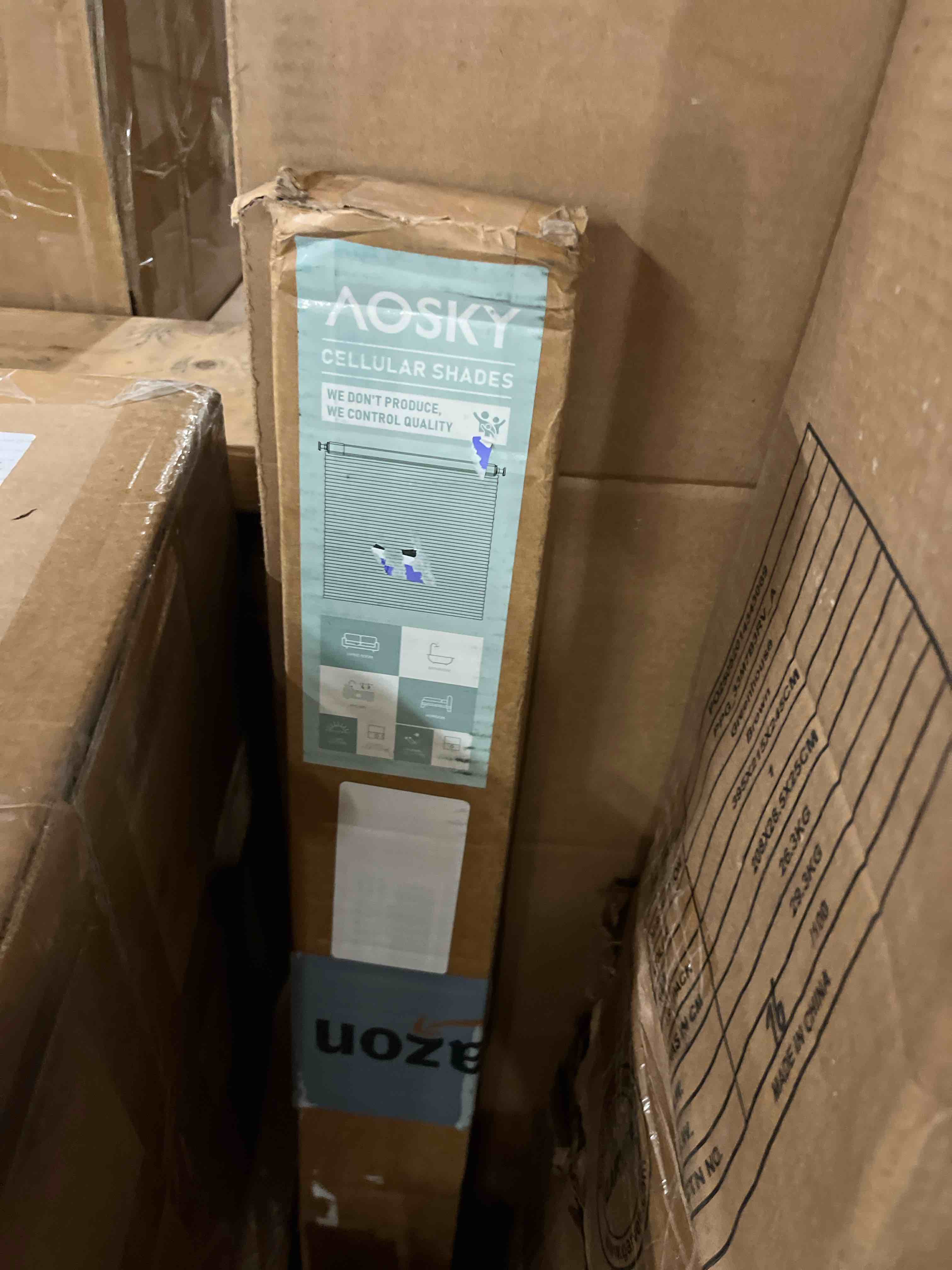 Condition photo showing New/Like New for aosky cordless zebra blinds for windows pull down roller window shades dual layer light filtering privacy for day and night, free-stop door shades for home easy to install (20" w x 72" h, white)