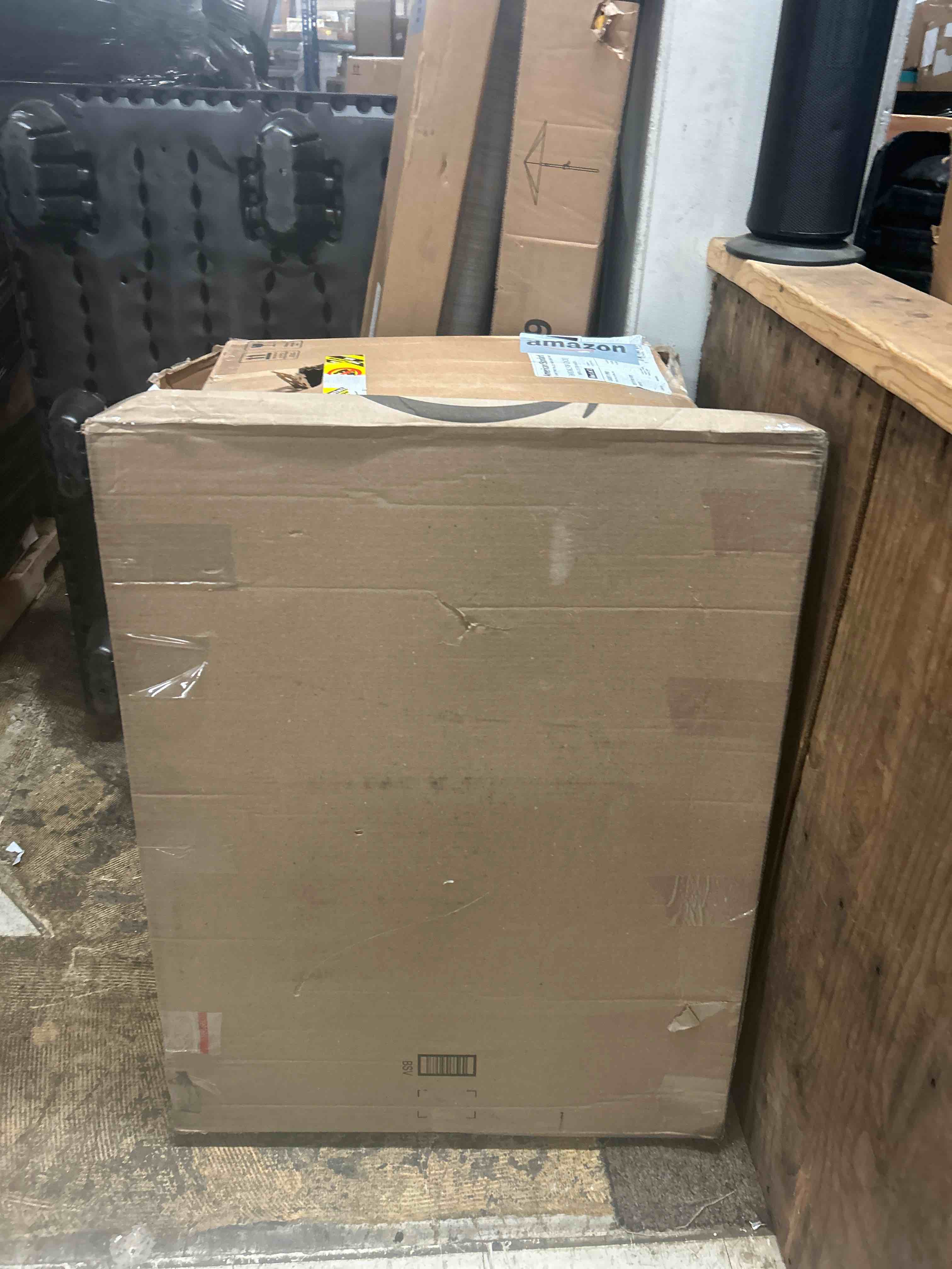 Condition photo showing New/Like New for wood 20x20 picture frame with 16x16 mat deep brown, display 16x16 with mat or 20x20 without mat, wood 20 by 20 photo frame, 20 x 20 frame for wall hanging display, deep brown