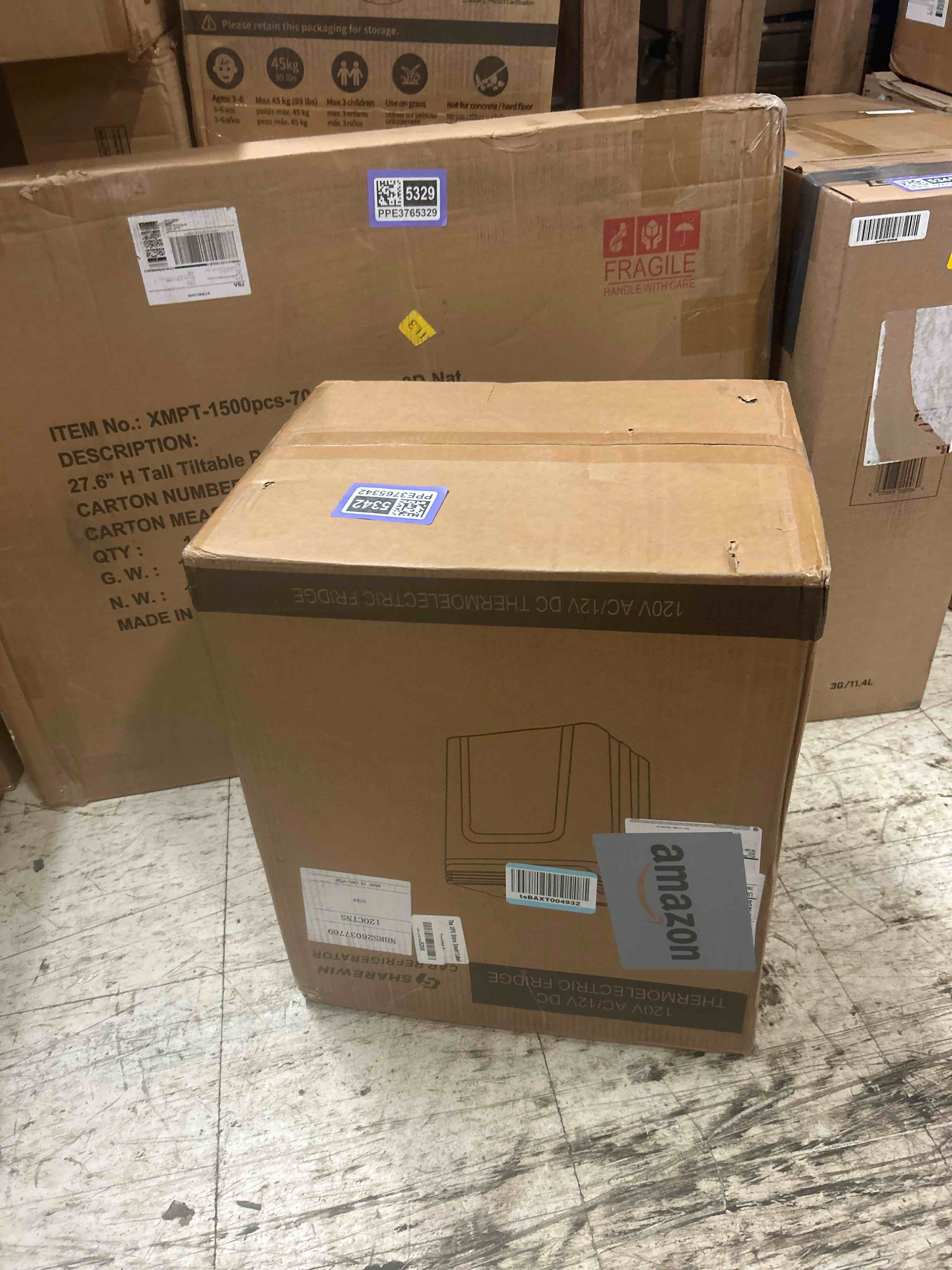 Condition photo showing New/Like New for subsun 27 quart electric cooler and warmer with handle, 25l portable thermoelectric fridge for vehicles & trucks, 12 volt car fridge cooler with 12v dc & 110 ac for camping, travel & picnics, grey