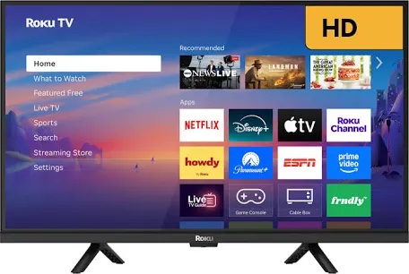 Condition photo showing New/Like New for roku smart tv 2025 - 24-inch select series, 720p hd tv - roku tv with voice remote - flat screen led television with wi-fi for streaming live local news, sports, family entertainment