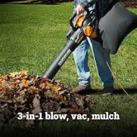 Condition photo showing New/Like New for worx 12 amp trivac 3-in-1 electric leaf blower/mulcher/yard vacuum - wg512