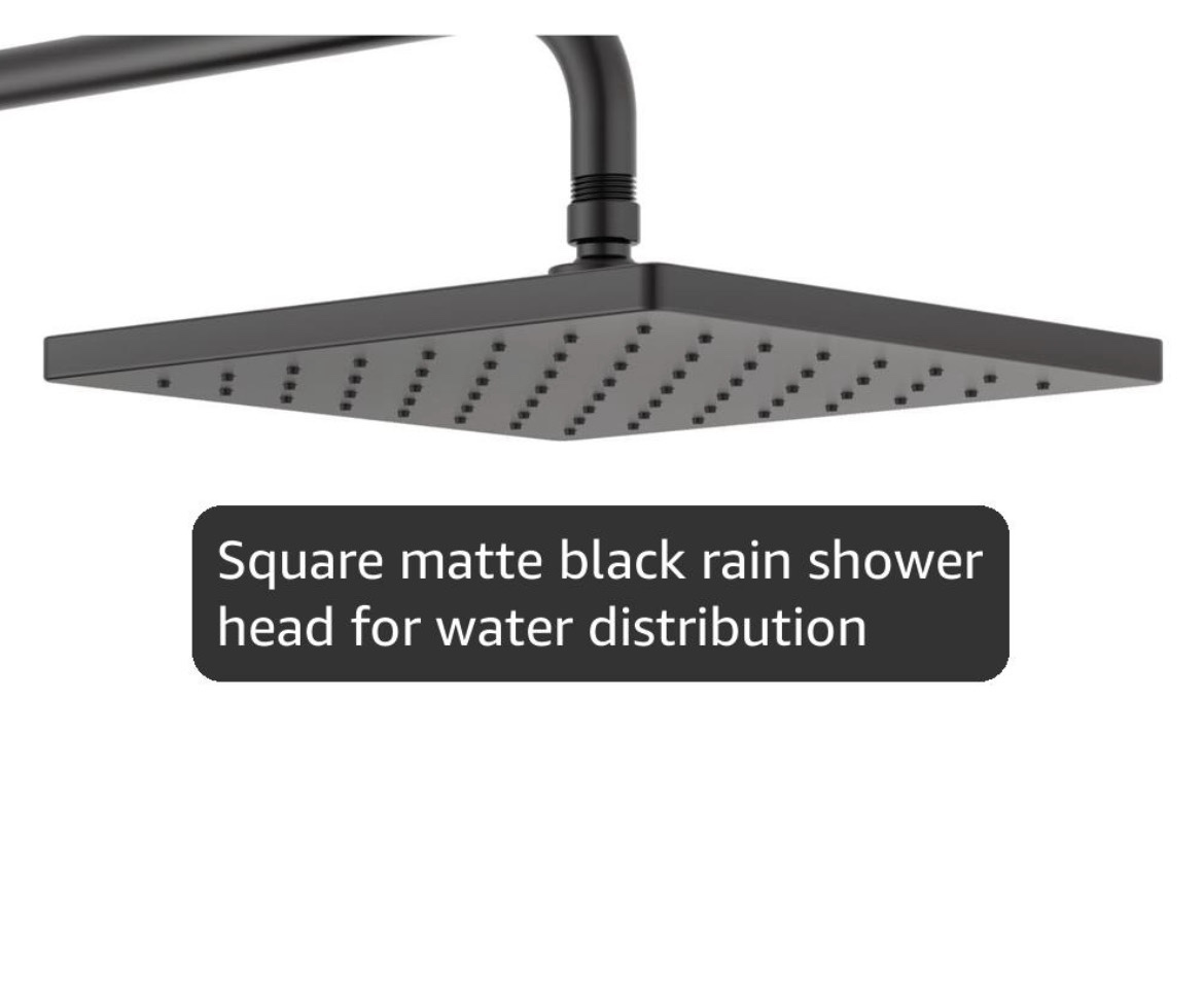 Condition photo showing Good Condition for delta faucet modern raincan square single-function shower valve trim kit black, shower faucet set