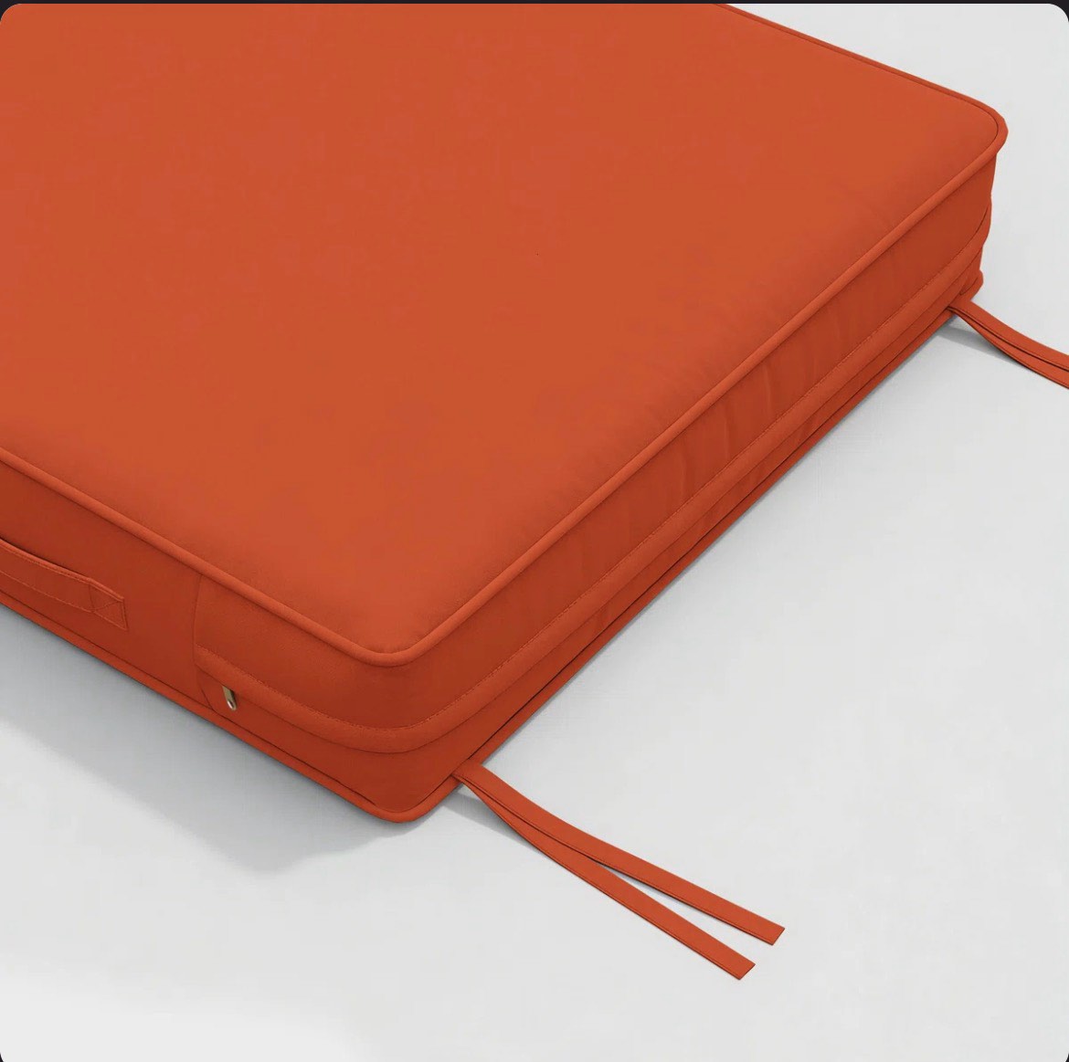 Condition photo showing New/Like New for outdoor chair seat cushions water-resistant patio chair cushions with handle and non-slip bottom (set of 2)