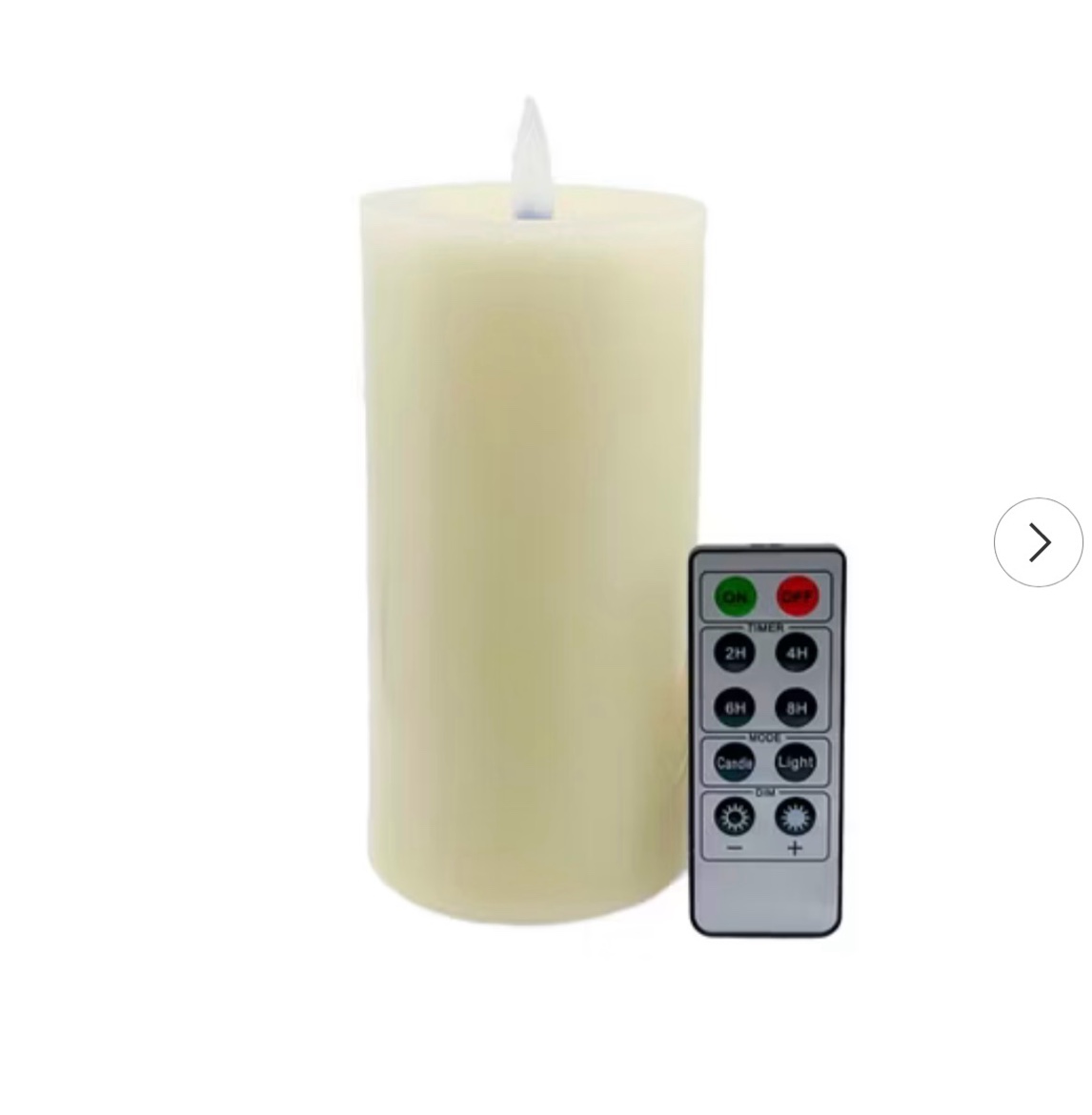 Condition photo showing New/Like New for pacific accents 3" x 6" moving flame flameless wax pillar candle - ivory