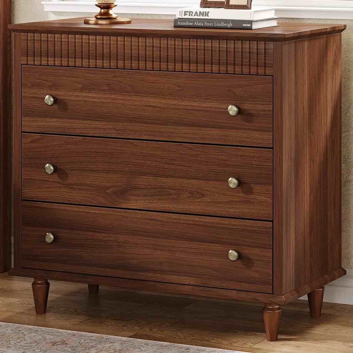 Condition photo showing New/Like New for oversized nightstand with 3 drawers 