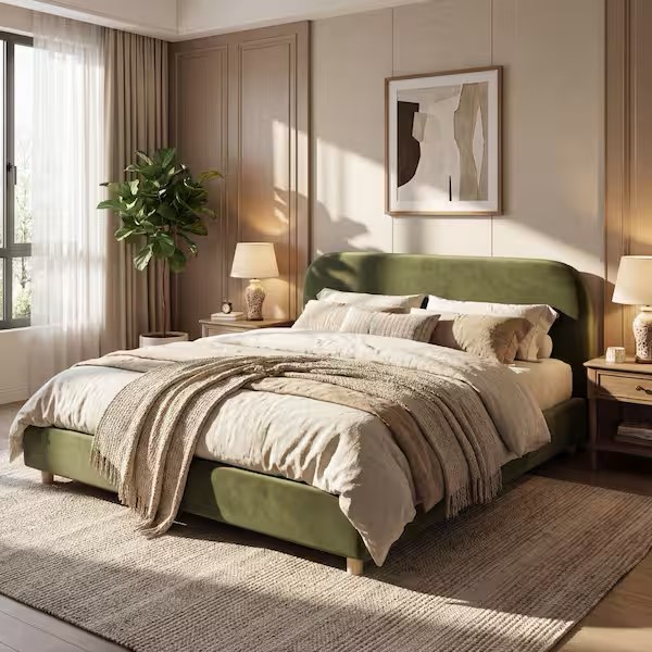 Condition photo showing New/Like New for christopher knight home king olive storage bed with curved headboard
