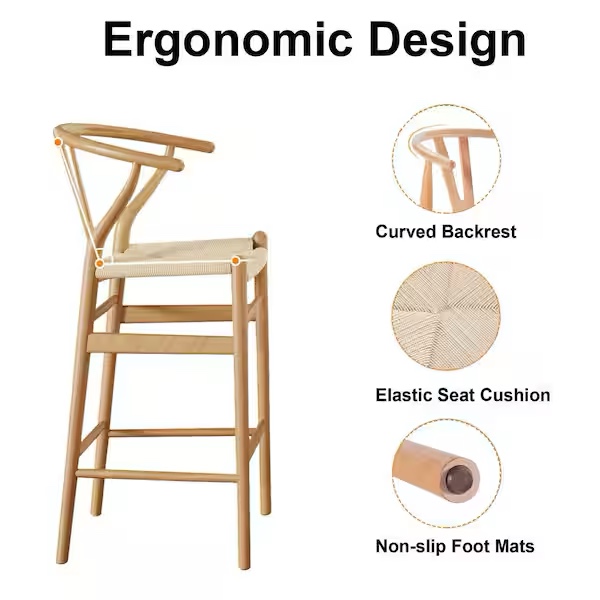 Condition photo showing New/Like New for  lirago nature counter height fully assembled wishbone bar stool