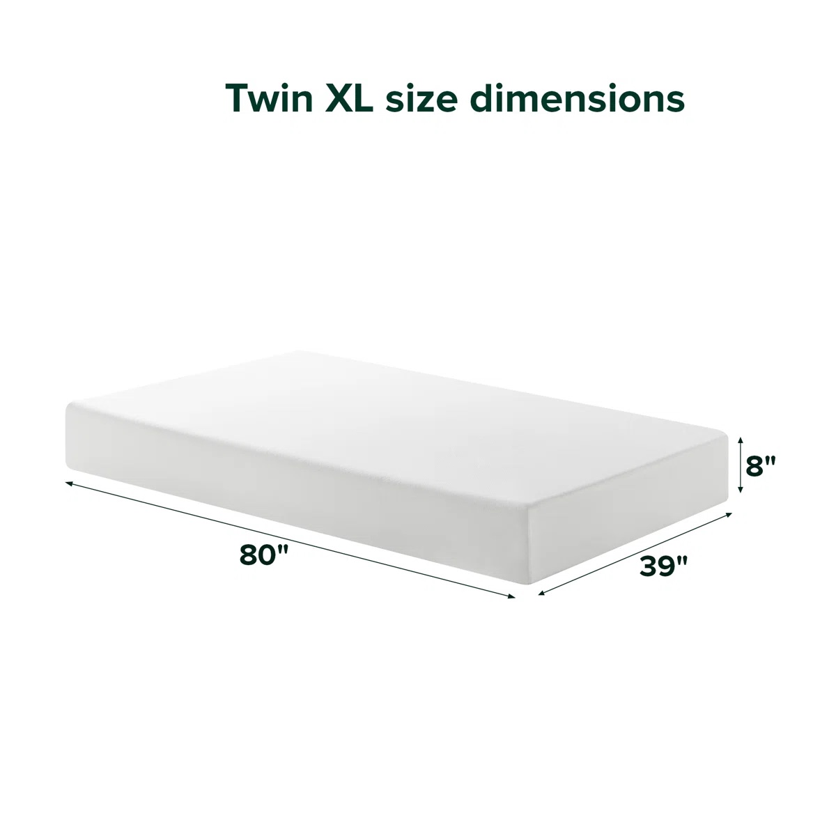 Condition photo showing New/Like New for 8" medium memory foam mattress twinxl