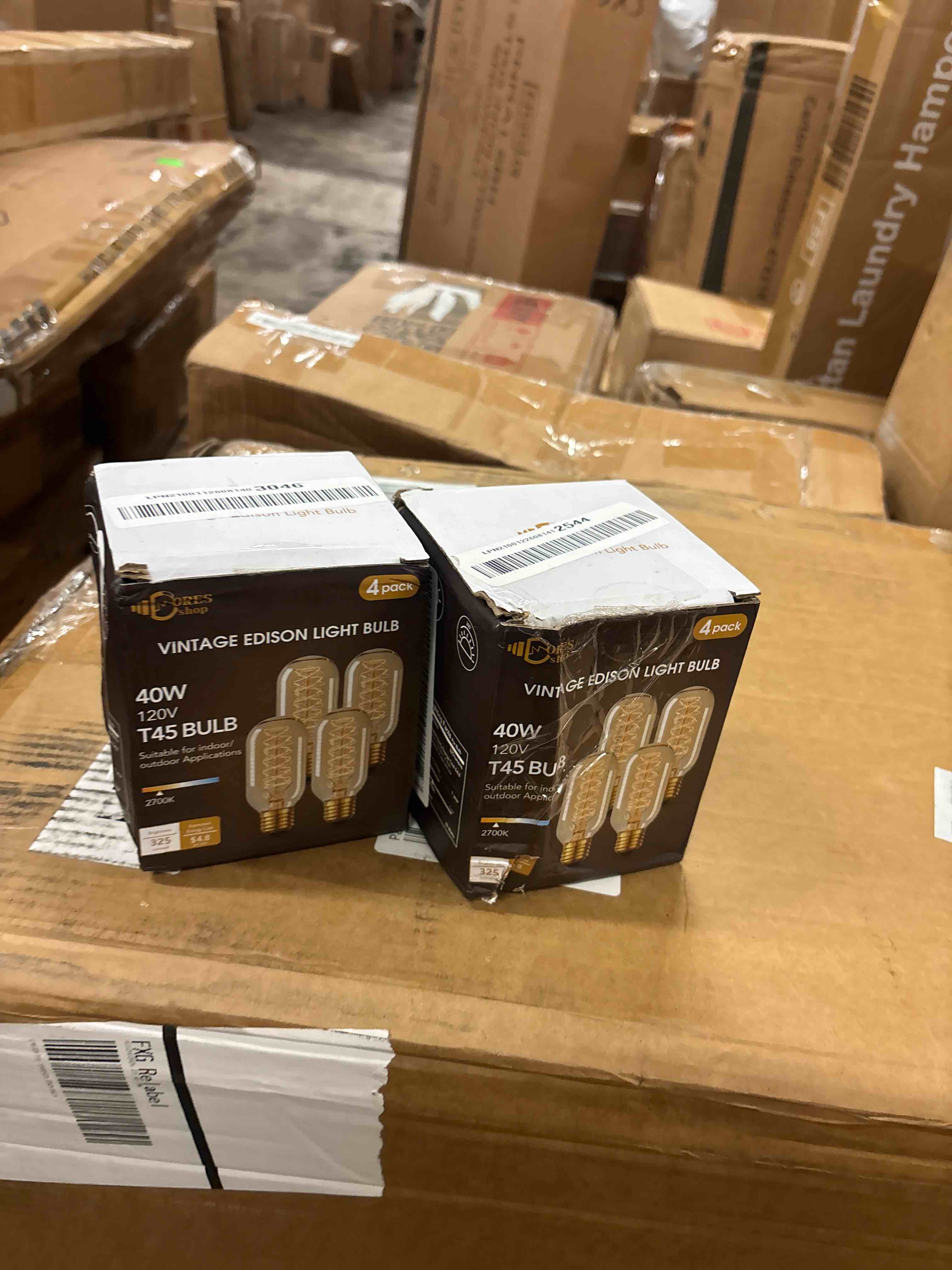 Condition photo showing New/Like New for doresshop edison bulbs, vintage edison light bulbs 40 watt, t45, 110-130 volts, e26/e27 base incandescent dimmable decorative antique filament light bulbs, amber glass, warm white, 4 pack