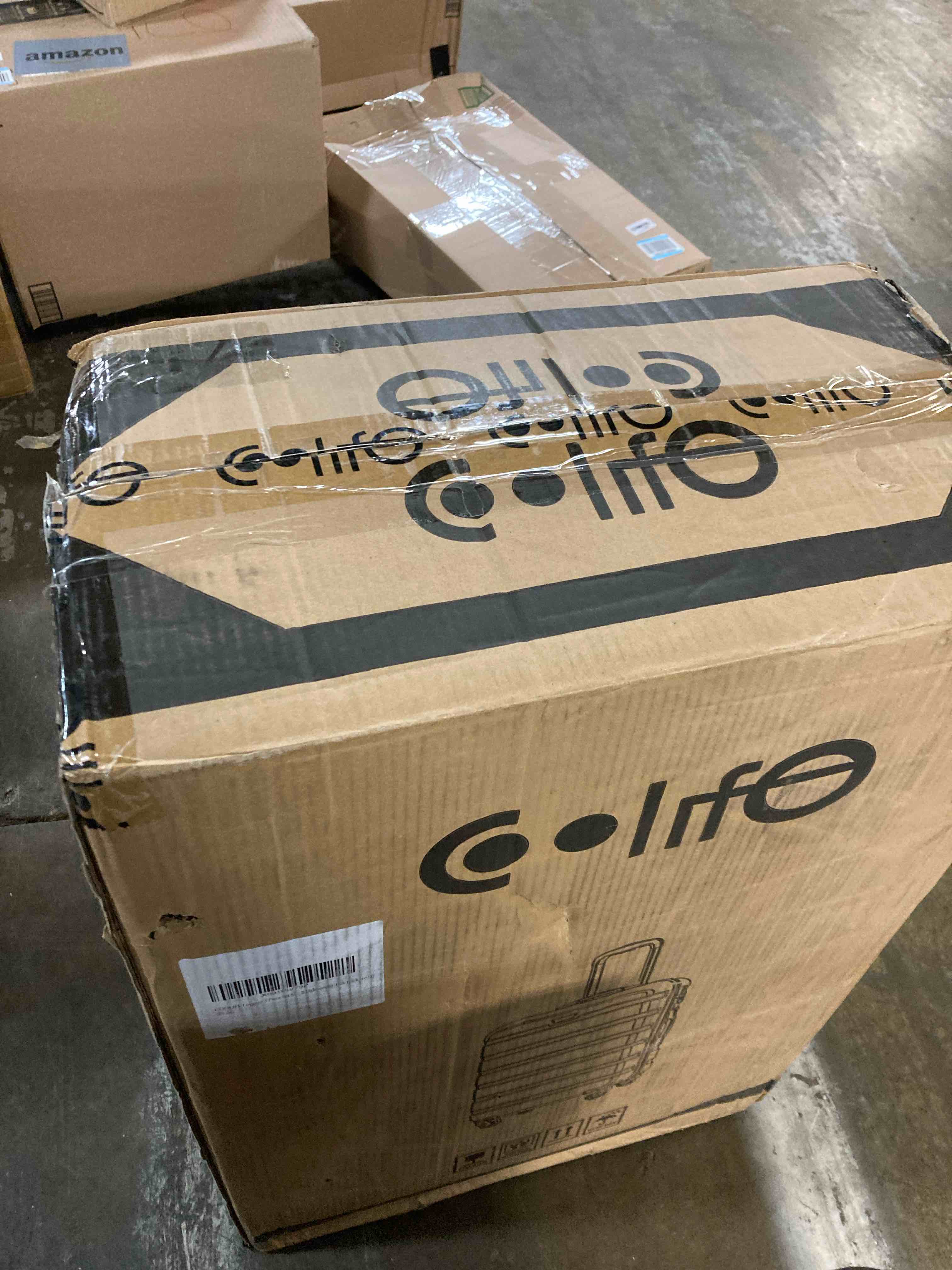 Condition photo showing Brand New for Coolife Luggage 3 Piece Set PC+ABS Hardshell Suitcases with TSA Lock, Spinner Lightweight (wine red, 3 piece set)