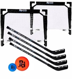 Premier Sports - Kids Hockey Set – (4) Sticks, (2) Mini Goals, (1) Foam & (1) Standard Balls – Complete Beginner Set for Ages 3-9