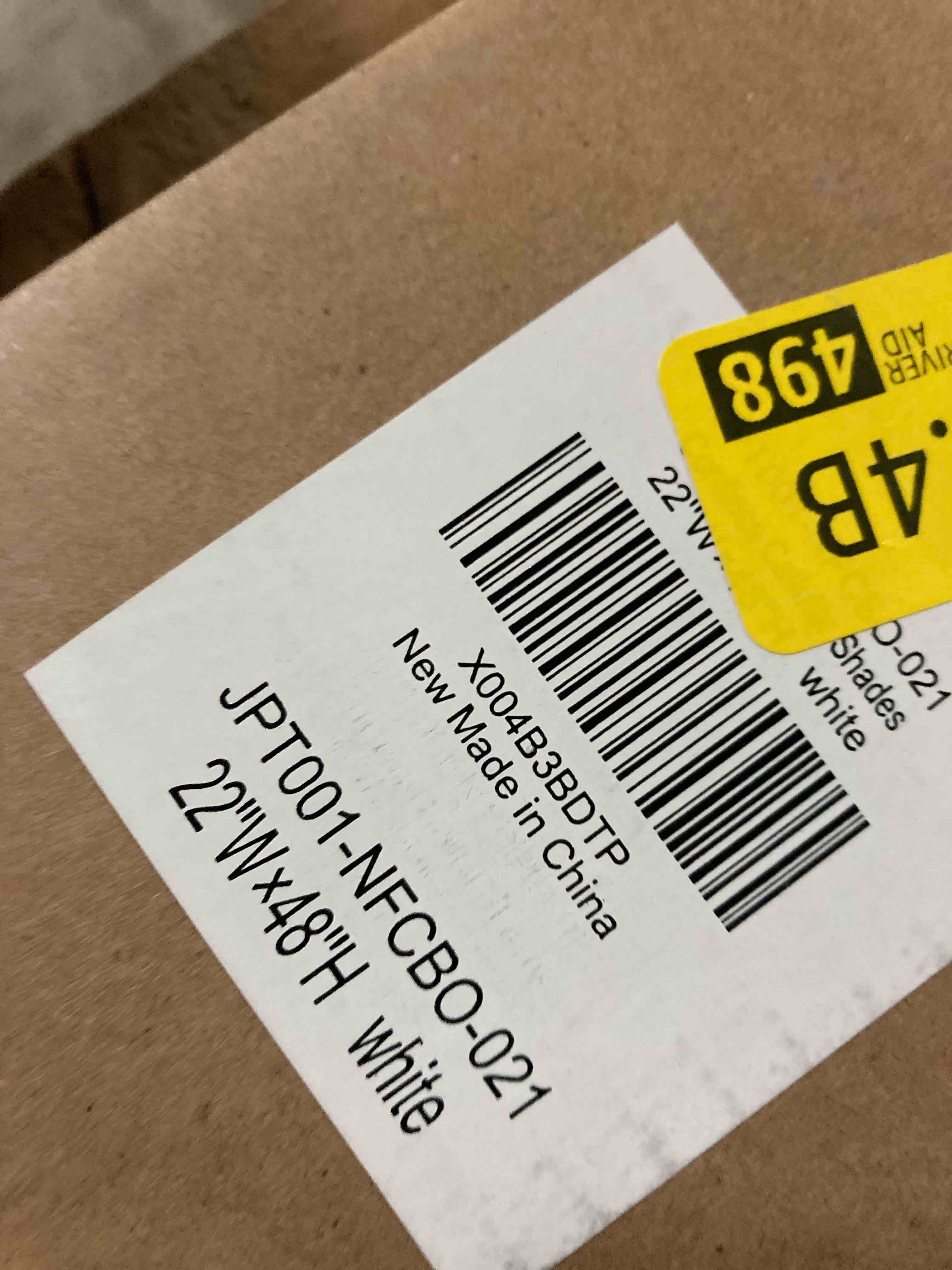 Condition photo showing Brand New for LazBlinds No Tools No Drill Cordless Cellular Shades, Blackout Light Blocking Honeycomb Shades for Home, Thermal Insulation Blinds for Windows, 22" W x 48" H, White