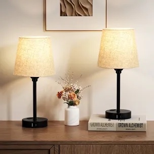 15'' Minimal Table Lamp Set with Touch Control,