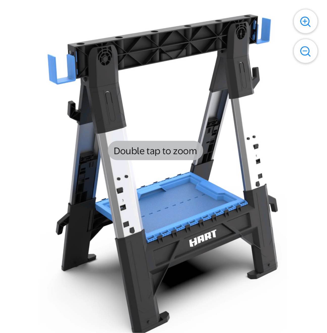 HART Folding Sawhorse with Adjustable Legs – Heavy-Duty, Portable Work Support with Adjustable Height