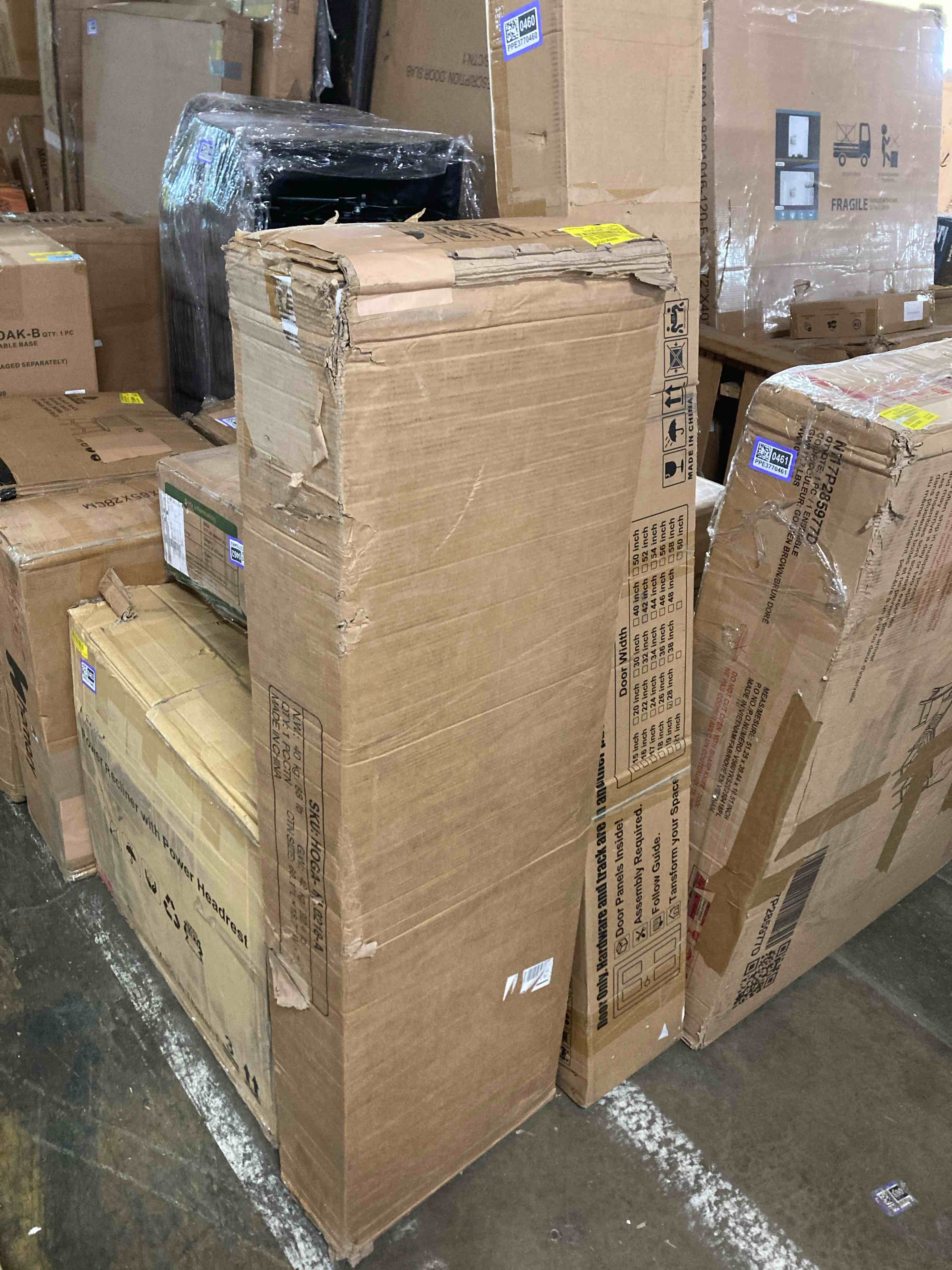 Condition photo showing As Is for 85.8" L-Shaped Executive Desk ( Box 1 only )