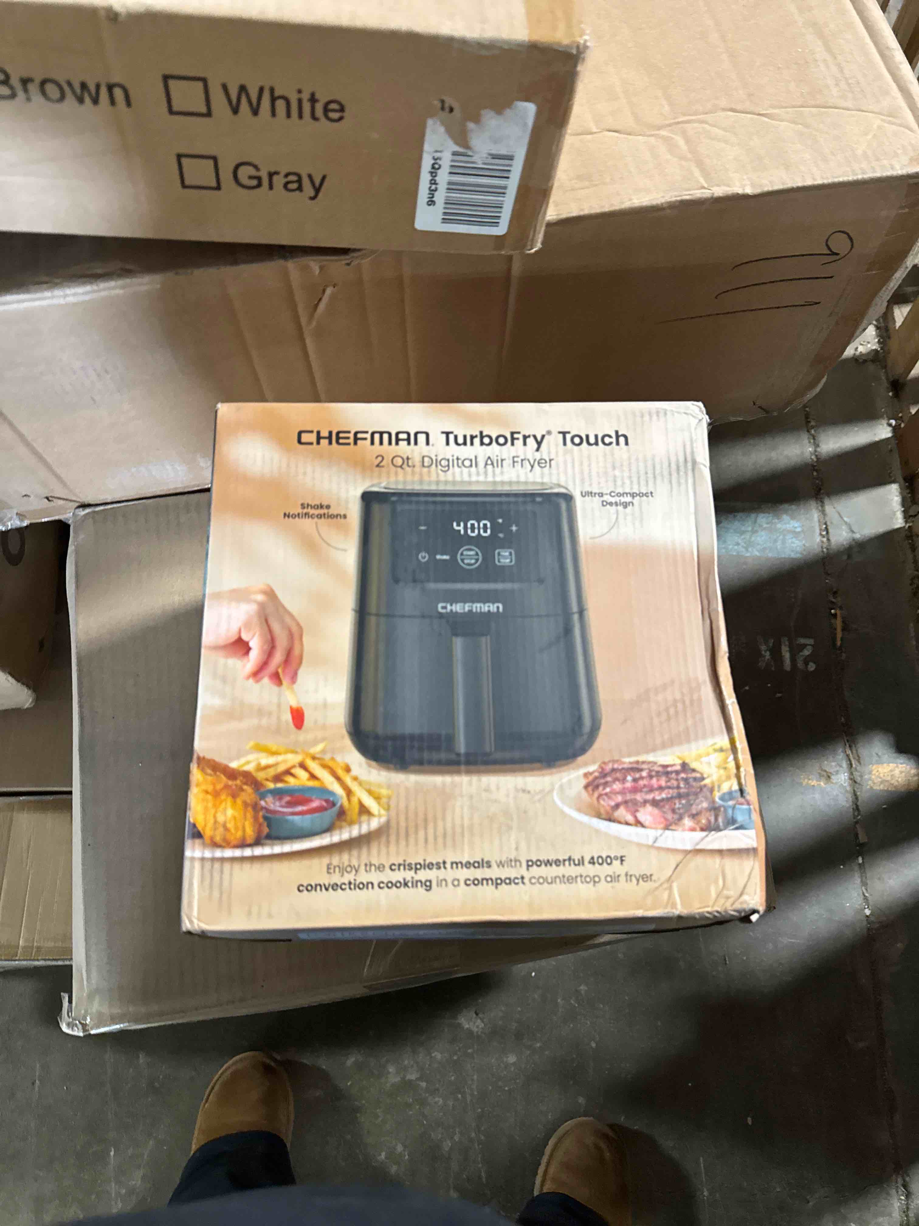 Condition photo showing As Is for CHEFMAN 2 Qt Mini Air Fryer – Digital Space-Saving Compact Air Fryer with Nonstick and Dishwasher Safe Basket, Quick & Easy Meals in Minutes, Features Digital Timer and Shake Reminder – Black 2 Quart Black