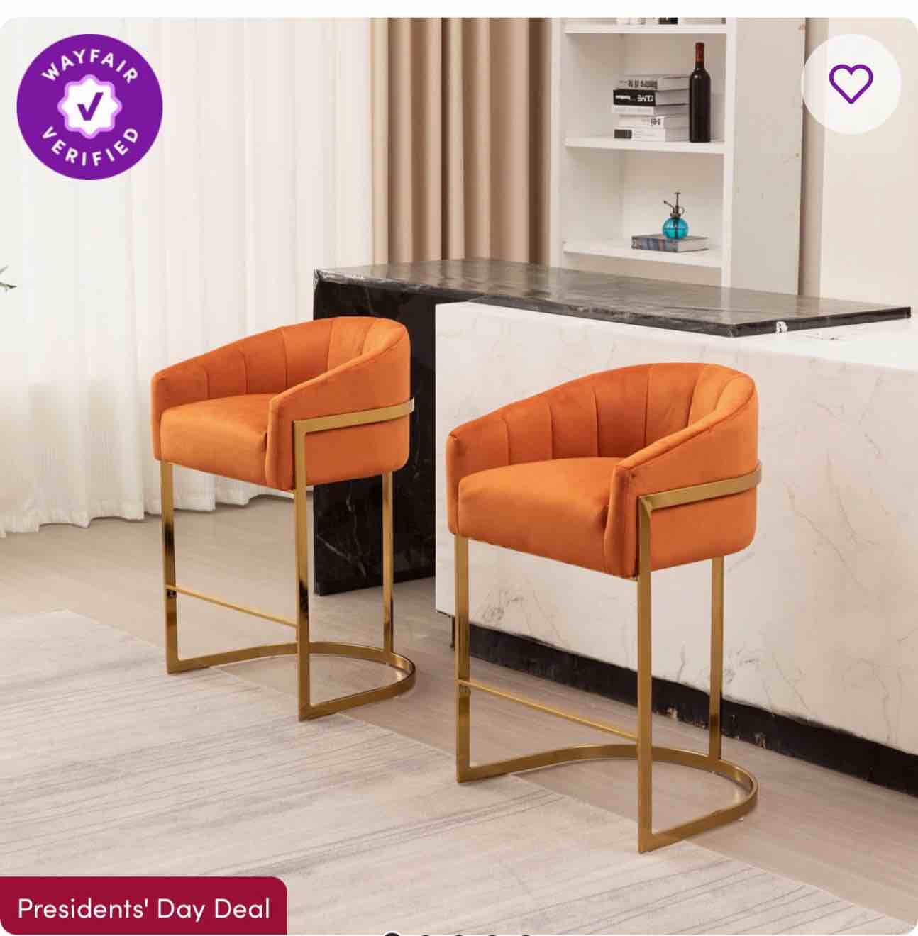 johnnice 27" metal tufted bar stools (set of 2)
