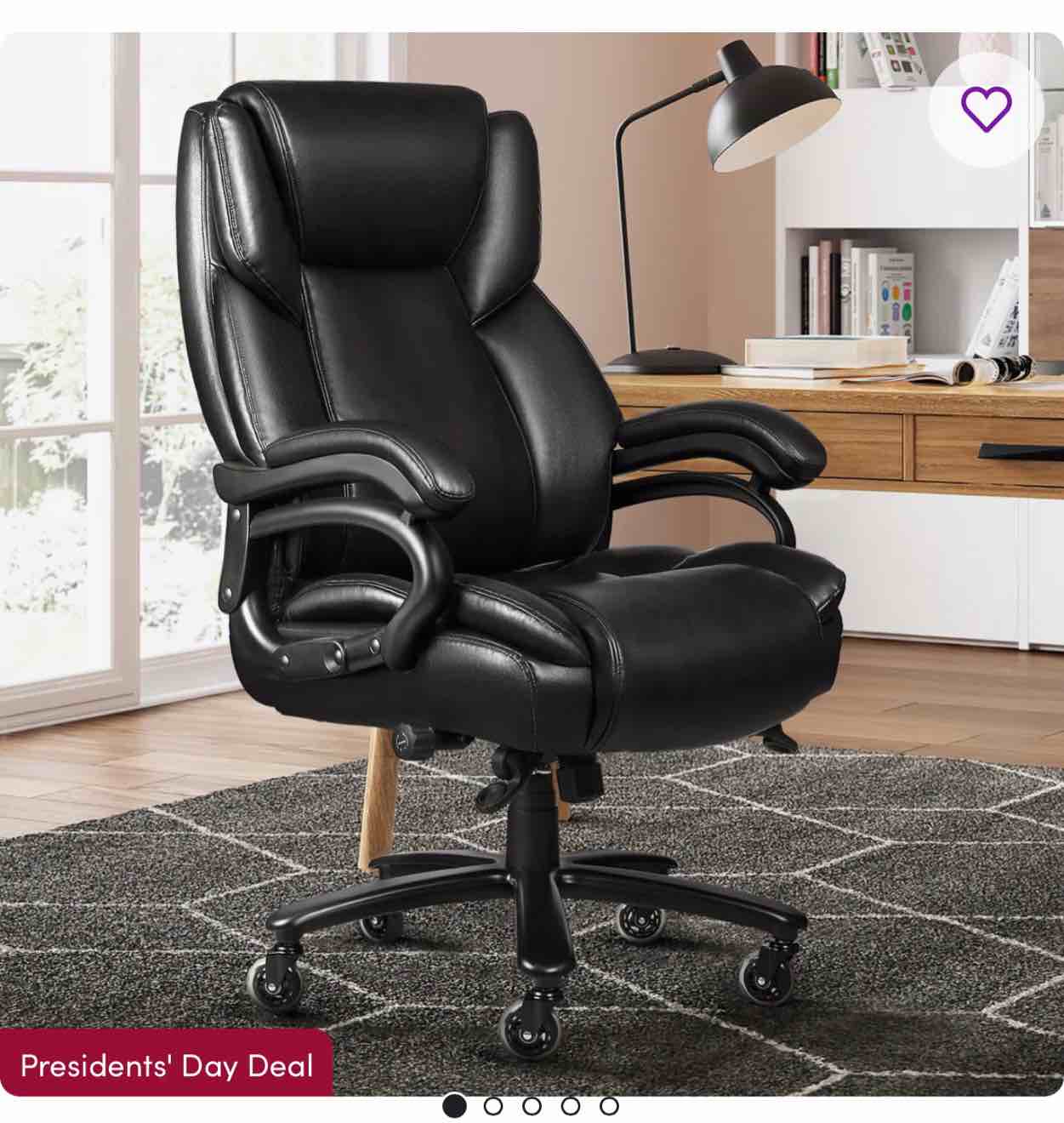 carter big and tall office chair 500lbs, adjustable lumbar support executive office chair