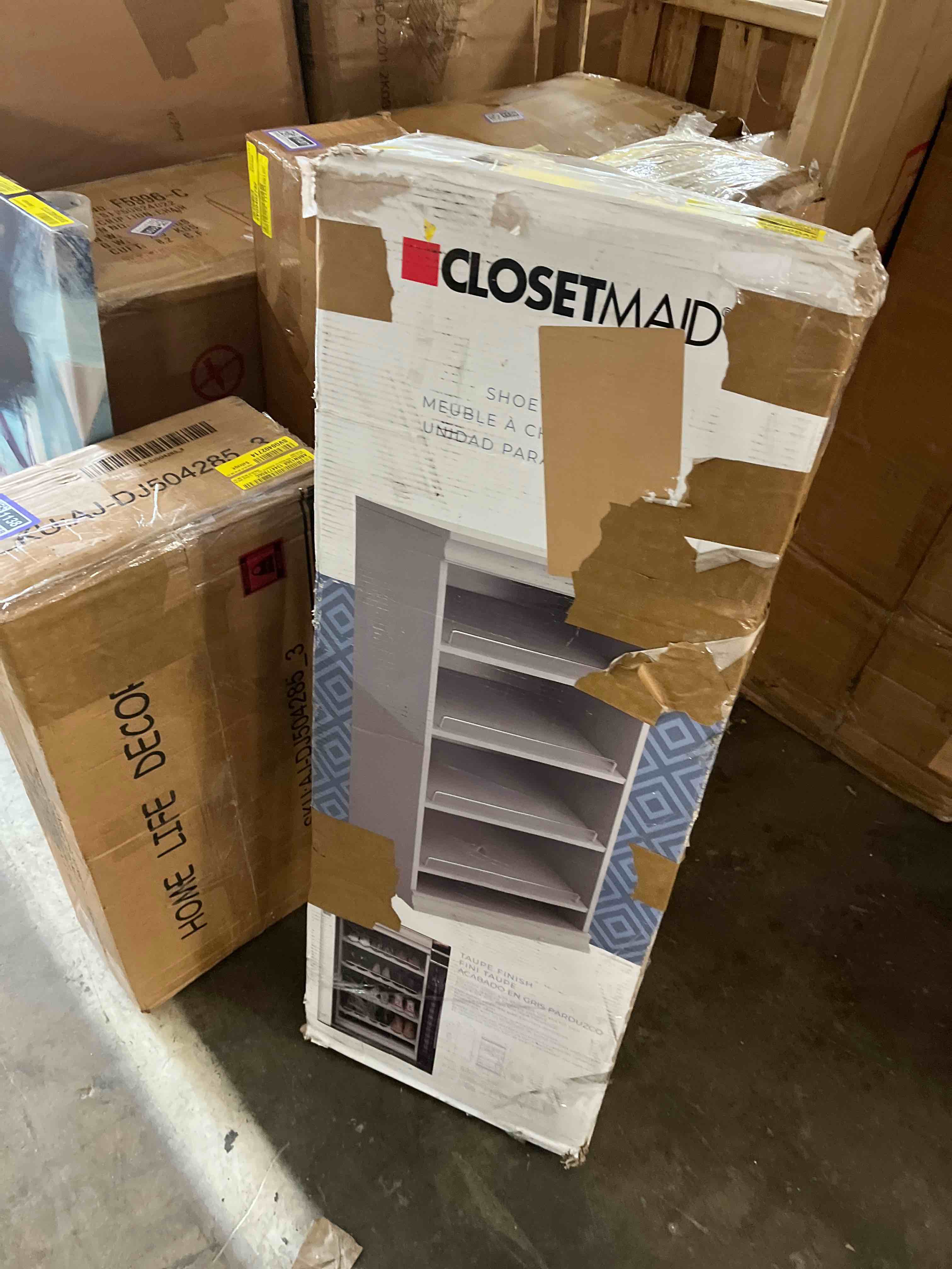 Condition photo showing New/Like New for Modular Storage 21.38" W Shoe Shelf Unit with 4 Shelves