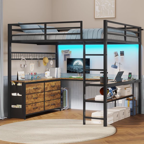 full size metal loft bed 
