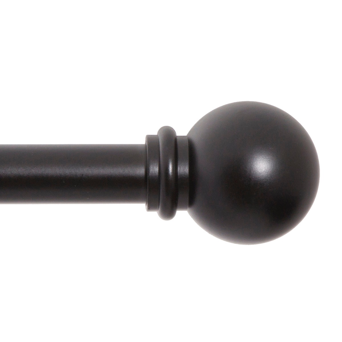 wayfair basics ball end single curtain rod, 28-48" or 48-86" adjustable length, 5/8" dia. steel