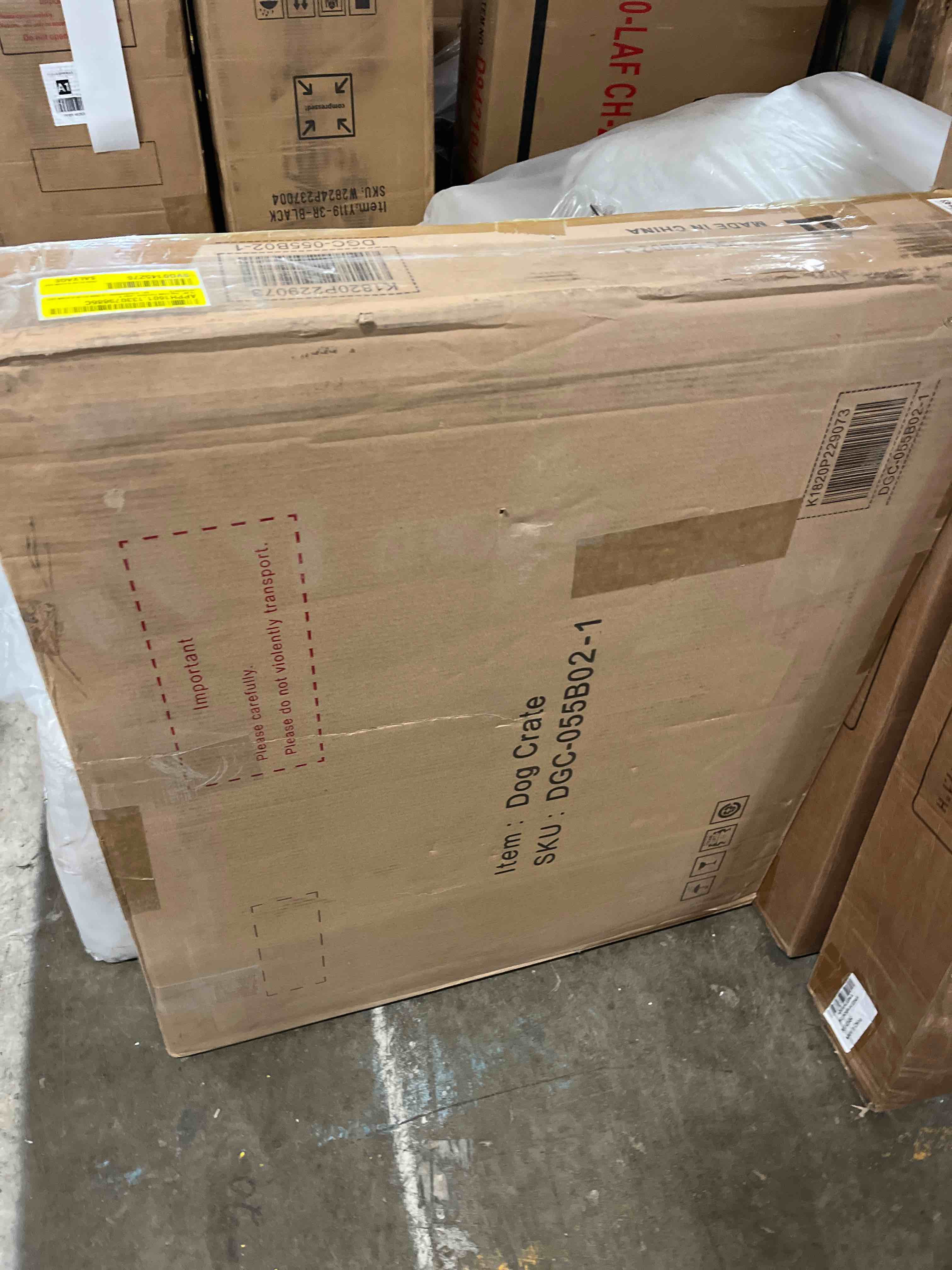 Condition photo showing As Is for 70.86" Dog Crate Furniture Large Black