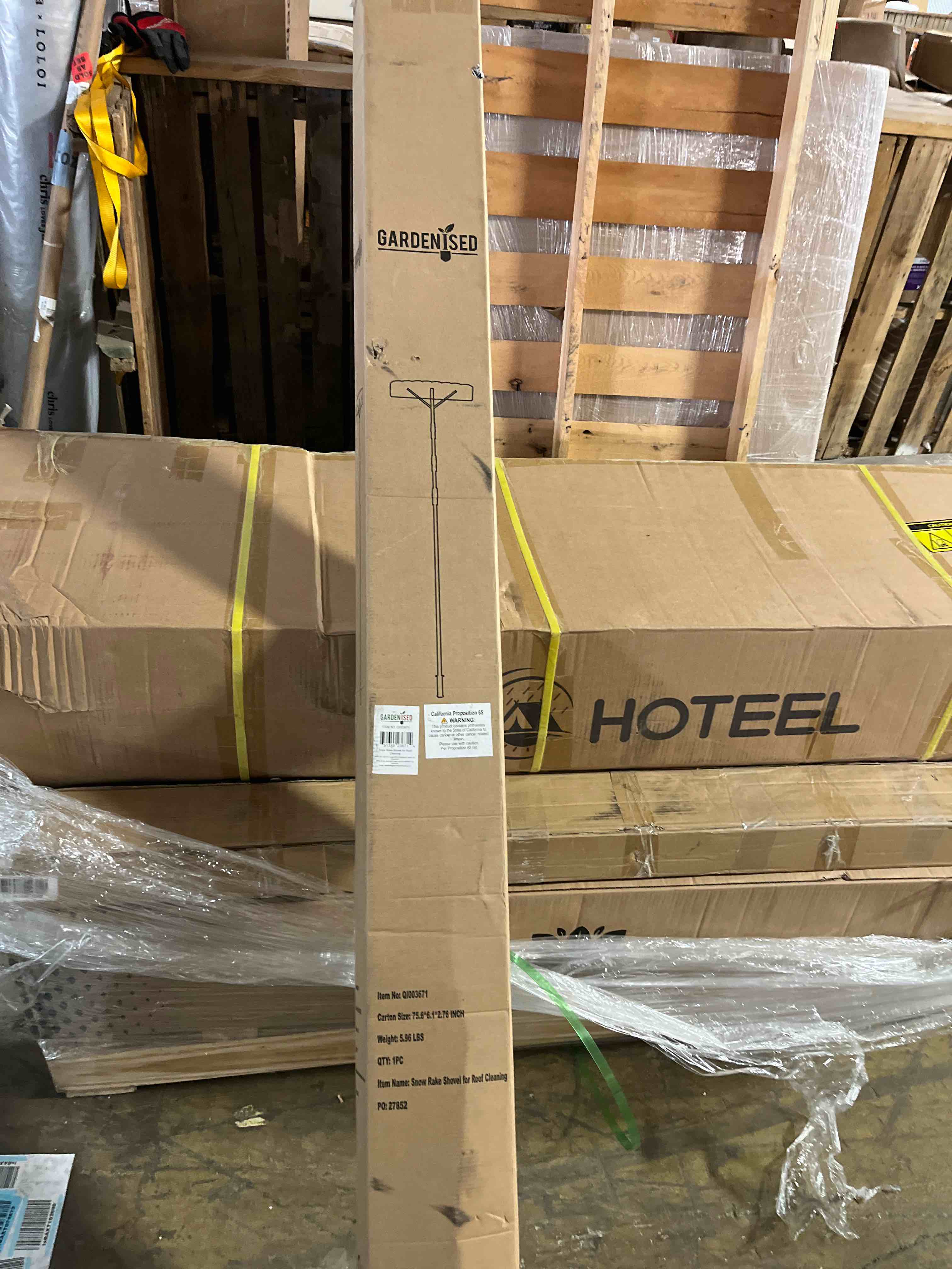 Condition photo showing New/Like New for Snow Rake Shovel  Snow & Leaf Removal Tool & Pusher Scraper with 24” Rolling Blade  5-21’ Extendable Handle & Nonslip