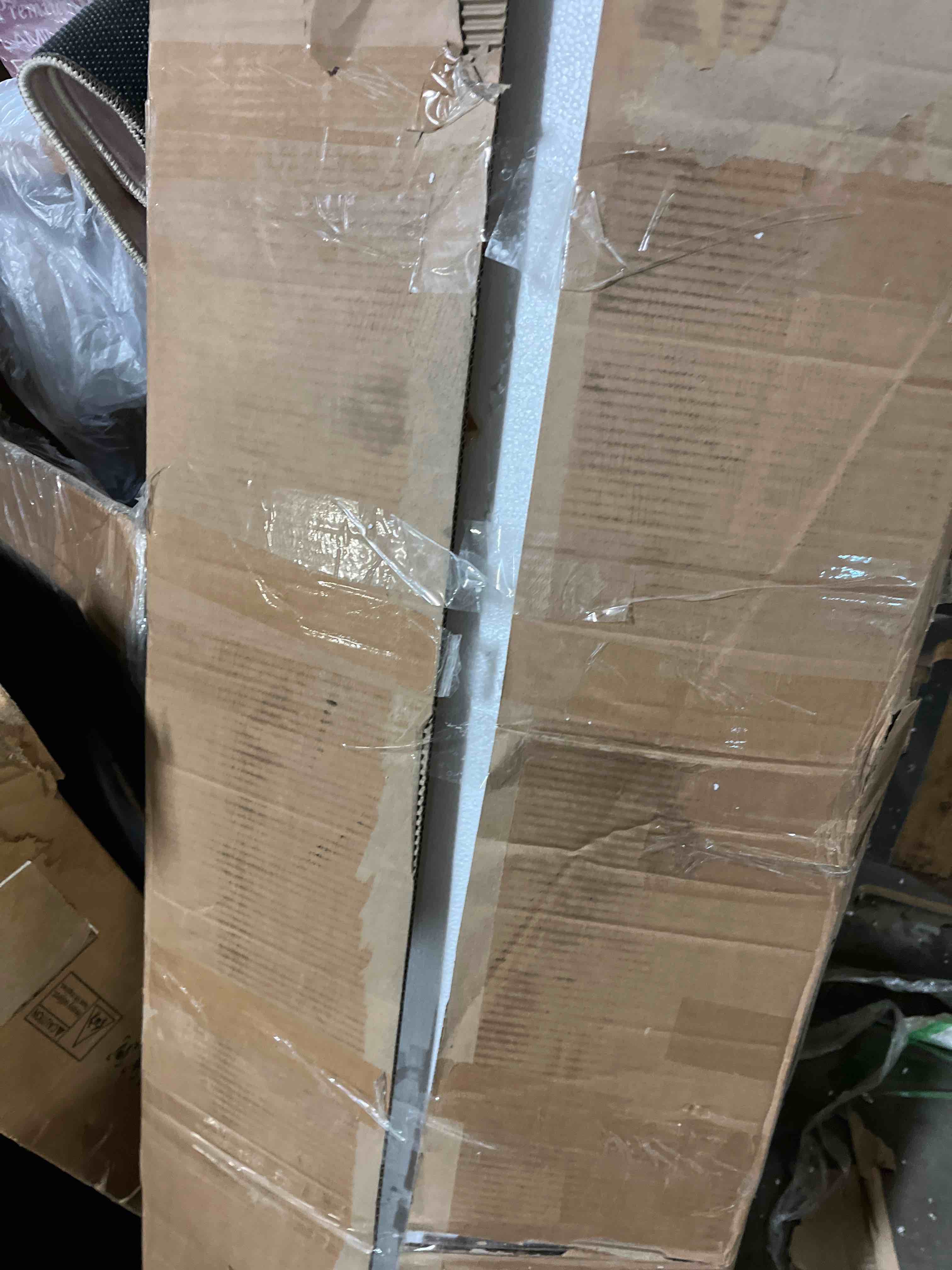 Condition photo showing As Is for Furinno Jaya Book Shelf, 5-Tier Bookshelf, Bookcase with Adjustable Shelves, 9.5" x 24.5" x 71.2", for Organization and Storage, for Living Room, Bedroom, Home Office, White White 5-Tier(Box Open And damaged )