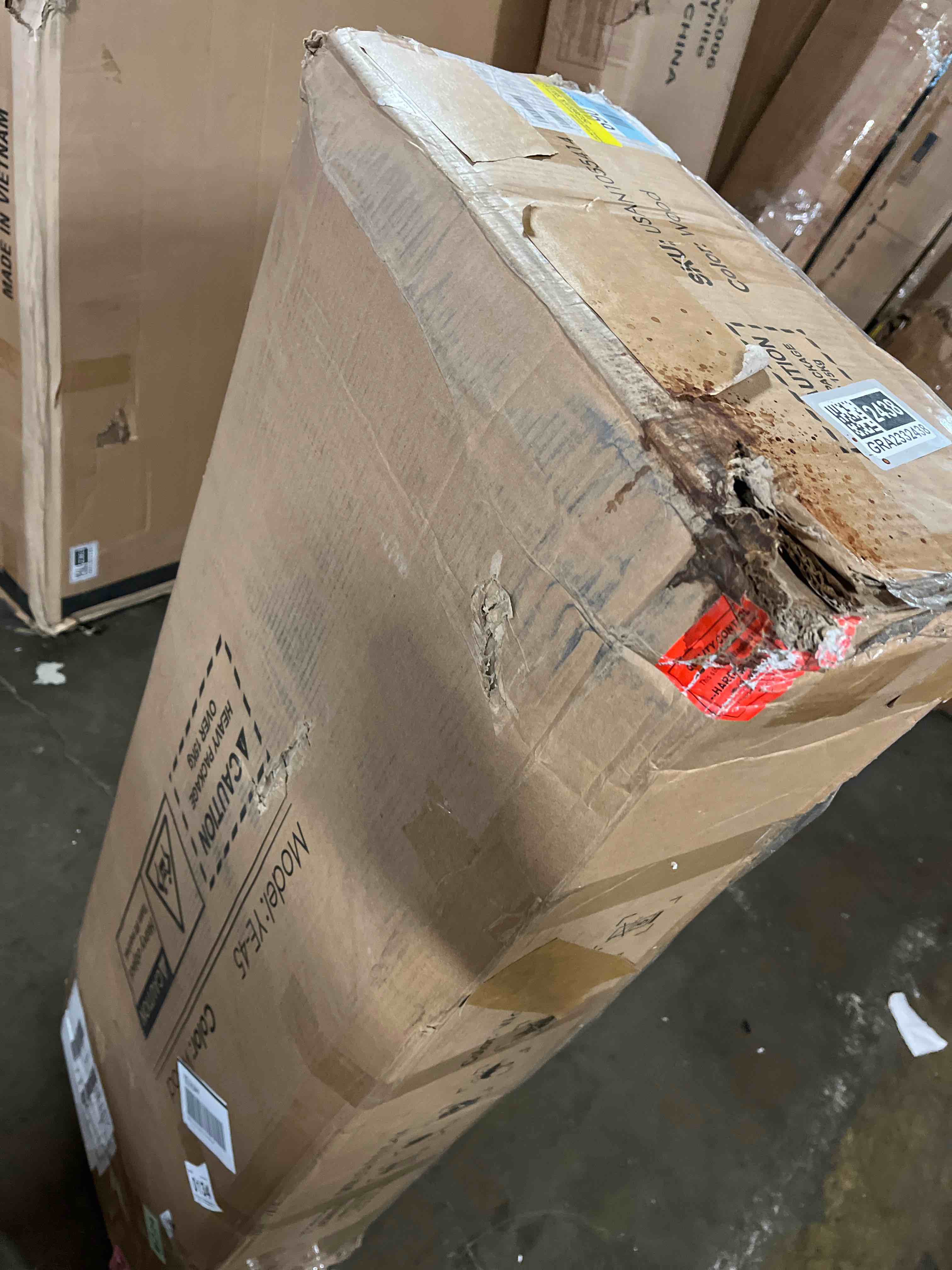 Condition photo showing New/Like New for 72 in Tall Bookshelf 5 Tier Bookcase with Adjustable Shelves, Oak Book Shelf with Storage Cabinet, Wood Freestanding Display Bookshelves for Home Office?Bedroom, Living Room