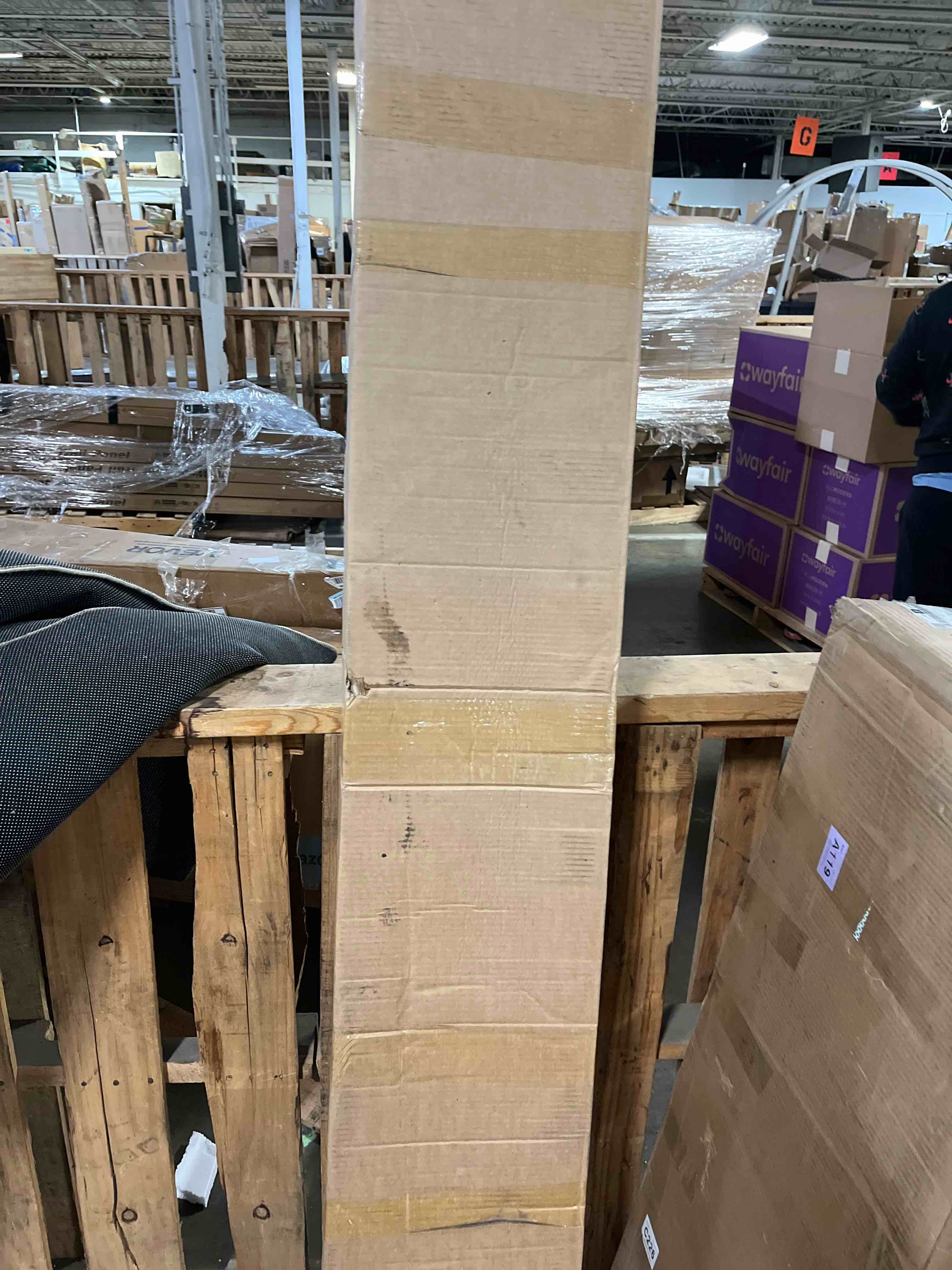 Condition photo showing New/Like New for FREDBECK 36in x 84in Wood Barn Door with 6.6FT Barn Door Hardware Kit Included K Shape Solid Spruce Panel Need to Assembly 36"x84" Door + 6.6' Track Kit Wood Color