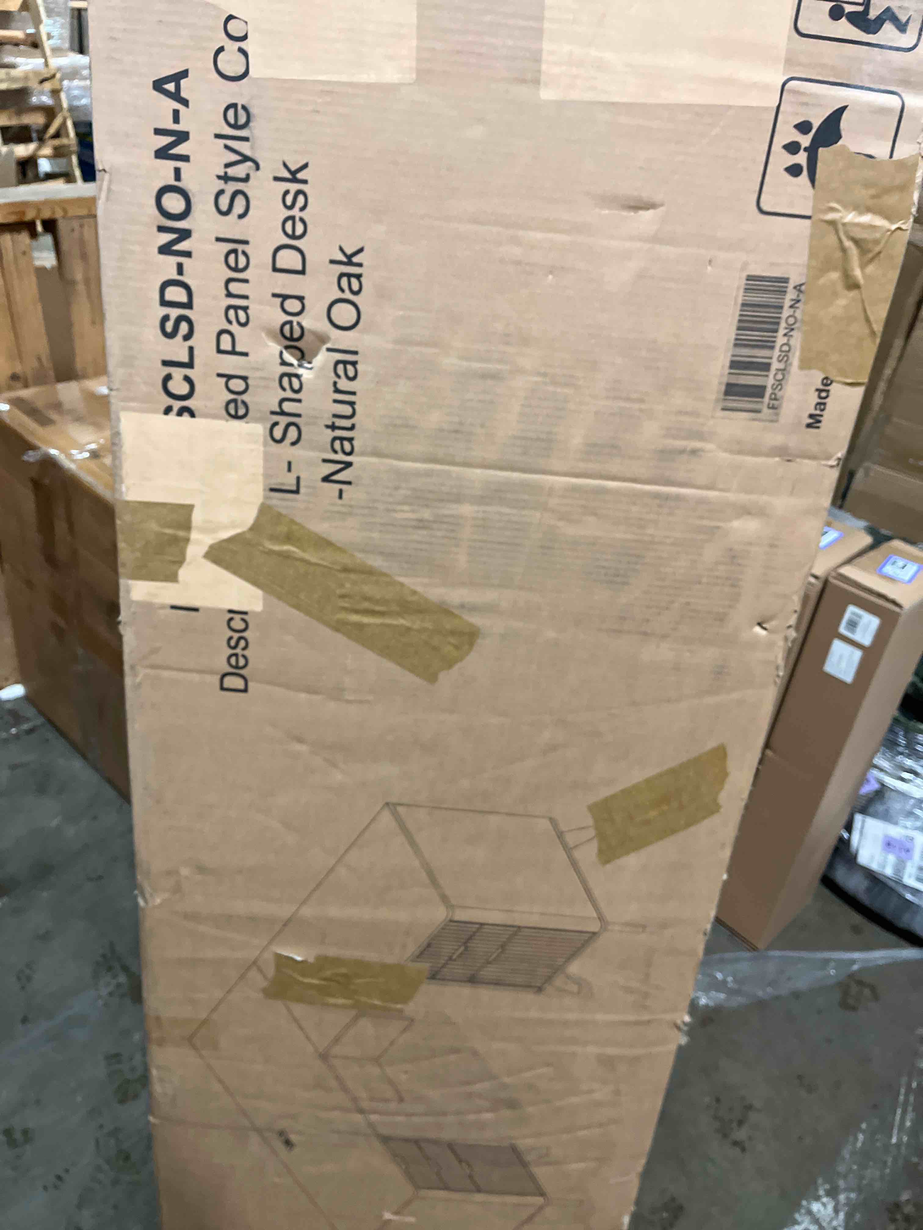 Condition photo showing New/Like New for 59"Fluted L Shaped Executive Desk