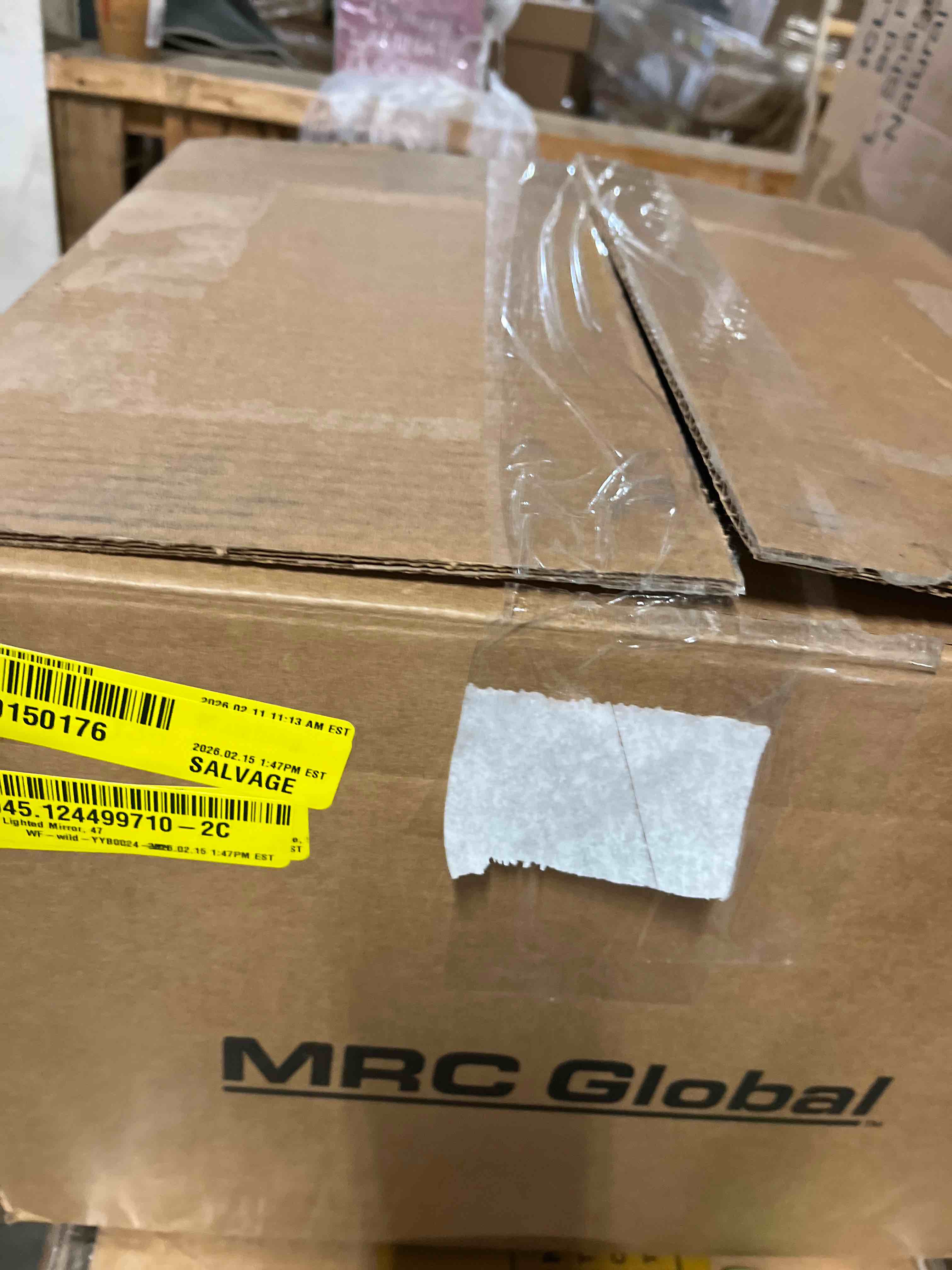 Condition photo showing As Is for Vanity Desk With Lighted Mirror, 47(3 drawers only)