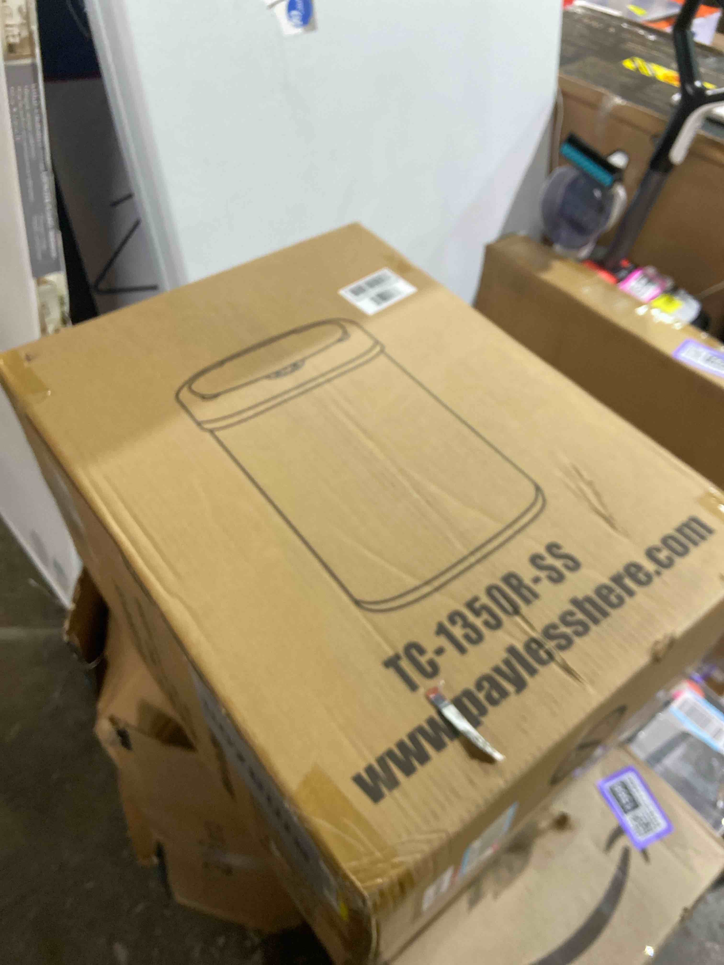 Condition photo showing New/Like New for FDW Kitchen Trash can for Bathroom Bedroom Home Office Automatic Touch Free Garbage bin with lid Brushed Stainless Steel Rectangular 13 Gallon / 50L Stainless Steel Stainless Steel