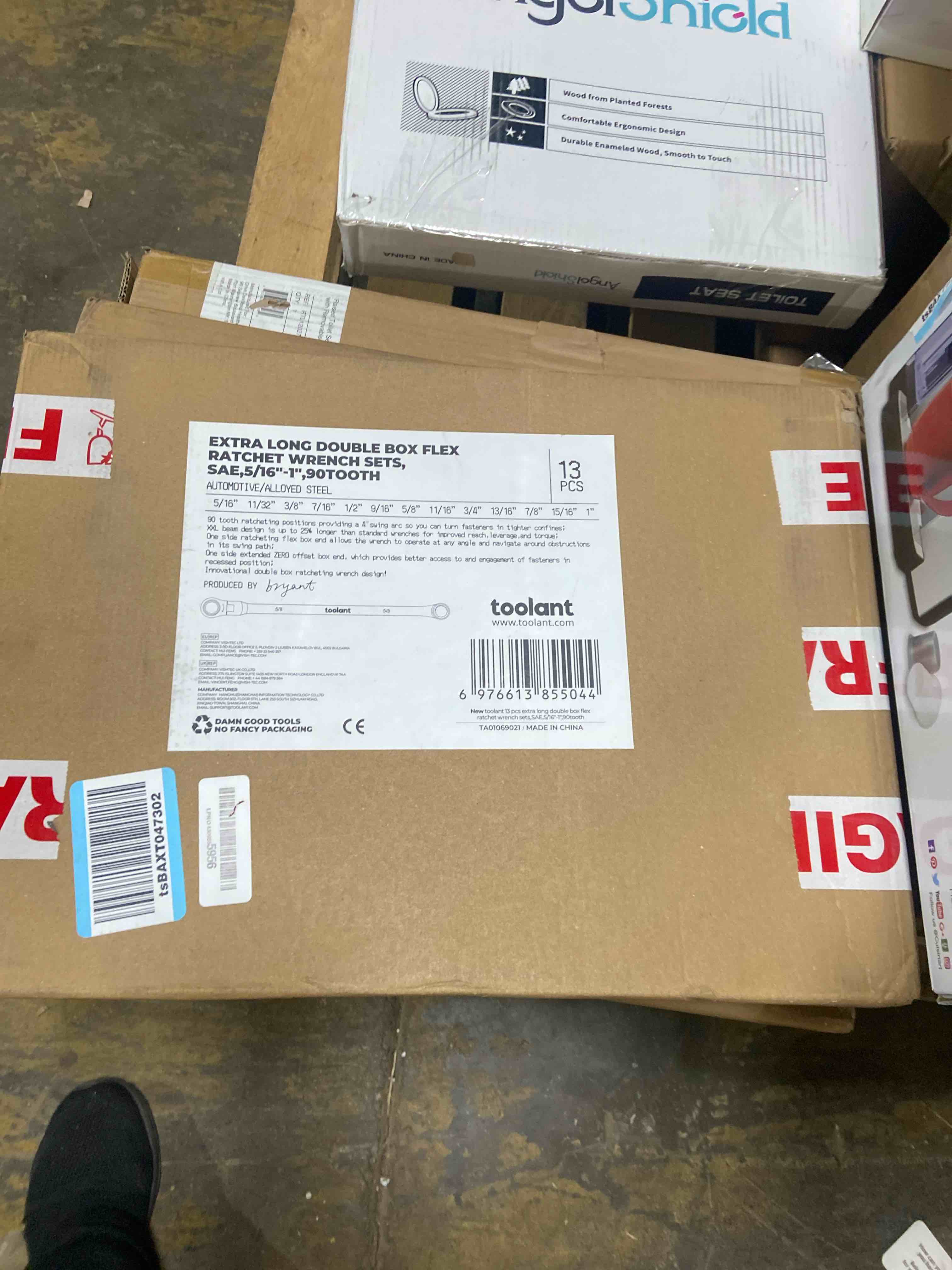 Condition photo showing New/Like New for toolant Extra Long Ratcheting Wrench Set, Flex Head & Fixed Offset Head Double Box End Combination Wrench Set, CR-V Steel, SAE 5/16"-1", 13PCS with Storage Tray 13 PCS (8-25 mm)