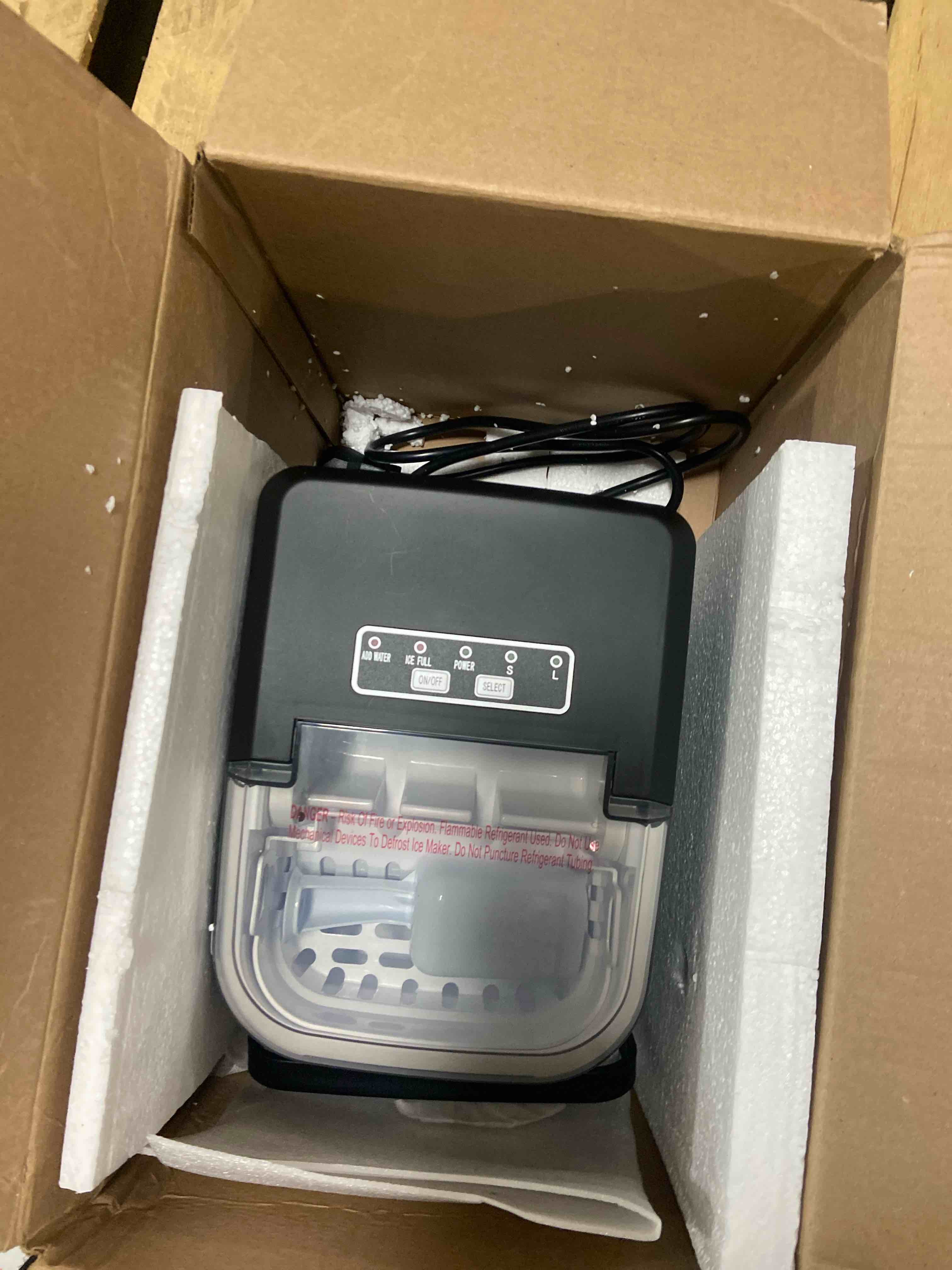 Condition photo showing Good Condition for COWSAR Ice Maker Countertop, Portable Ice Machine with Self-Cleaning, 26.5 lbs/24Hrs, 8 Ice Cubes in 6 Mins, Ice Basket and Scoop, Ideal for Home, Kitchen, Bar, Camping