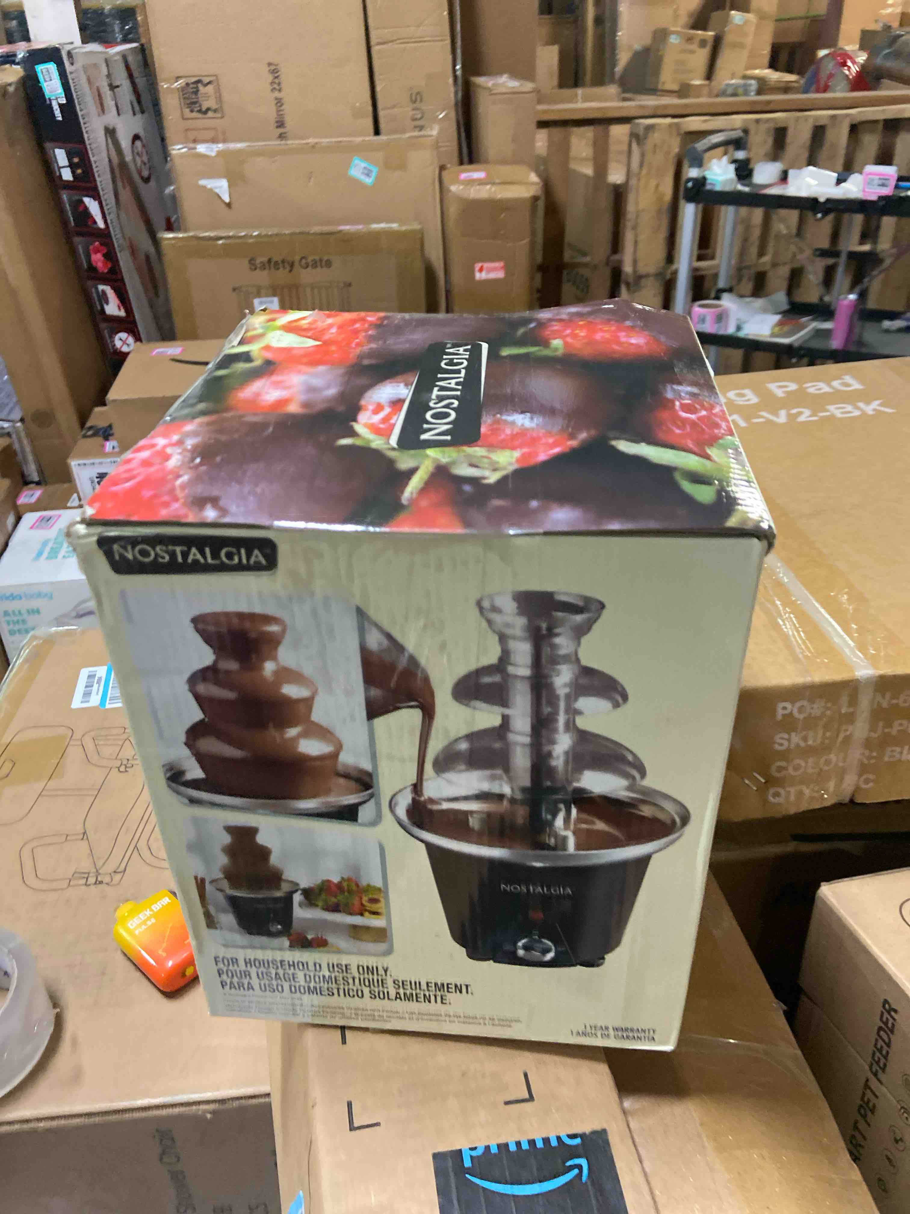 Condition photo showing Good Condition for Nostalgia 3 Tier Chocolate Fondue Fountain 24 Oz Electric Fondue Machine  Black