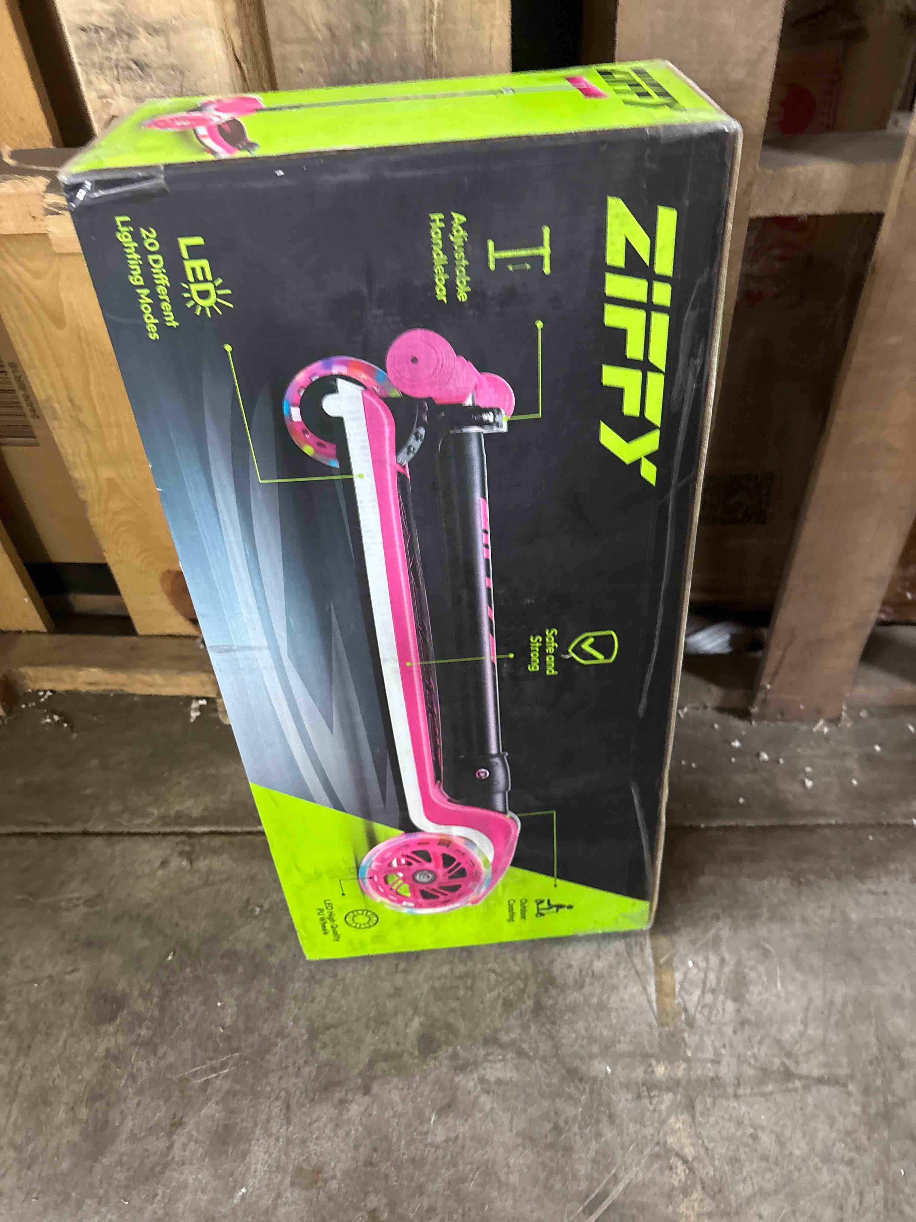 Condition photo showing New/Like New for ZIFFY 3-Wheel Light-Up Kids Scooter, Kids Balance Scooter for Boys Girls with 20 Dynamic LED Lights, 4 Adjustable Height, Lean-to-Steer Design with Anti-Slip Wide Surface for Stability - Up to 110LBS Red