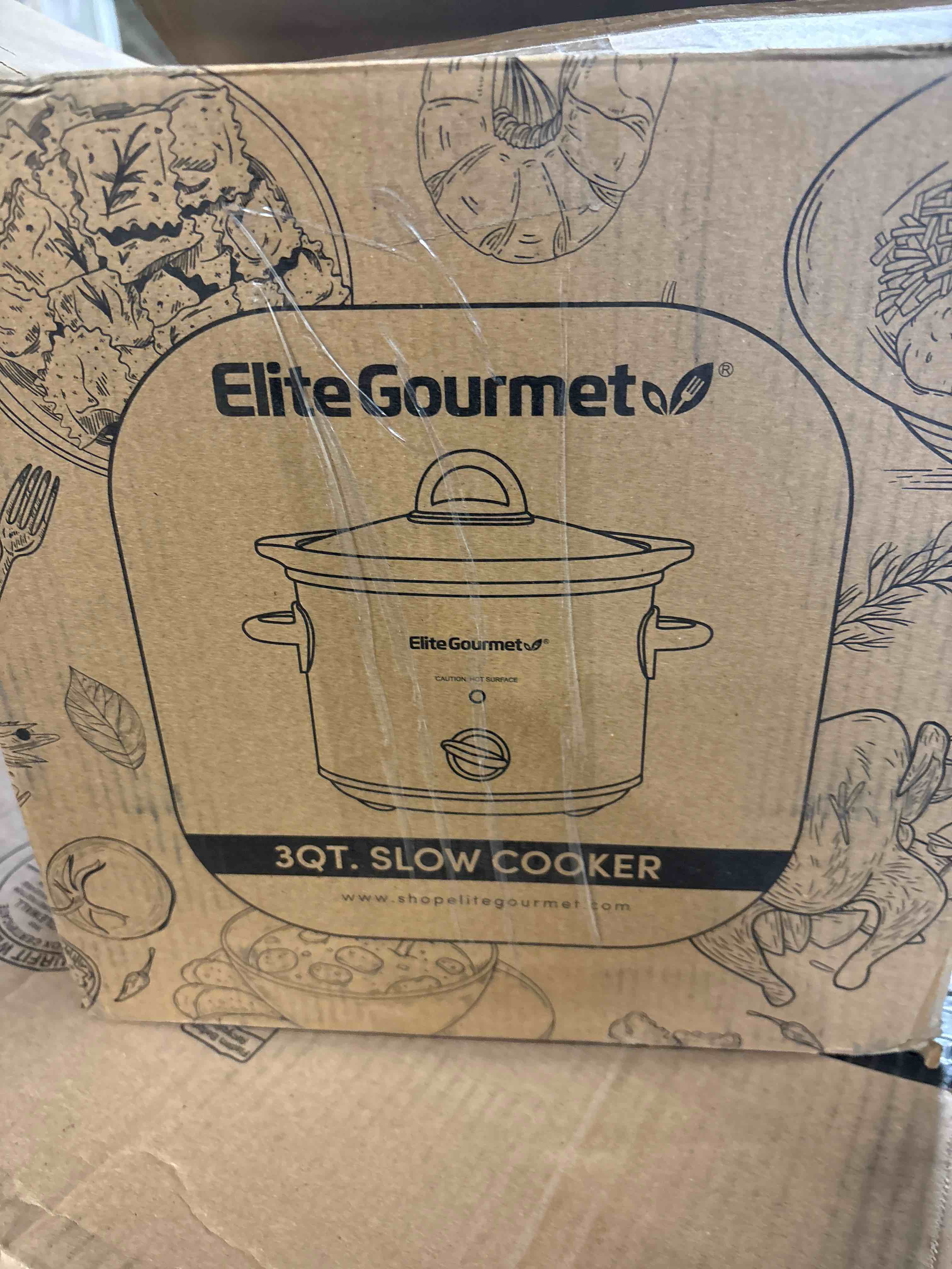 Condition photo showing New/Like New for Elite Gourmet MST-350B Electric Slow Cooker, Adjustable Temp, Entrees, Sauces, Stews & Dips, Dishwasher Safe Glass Lid & Crock (3 Quart, Black) 3 Quarts