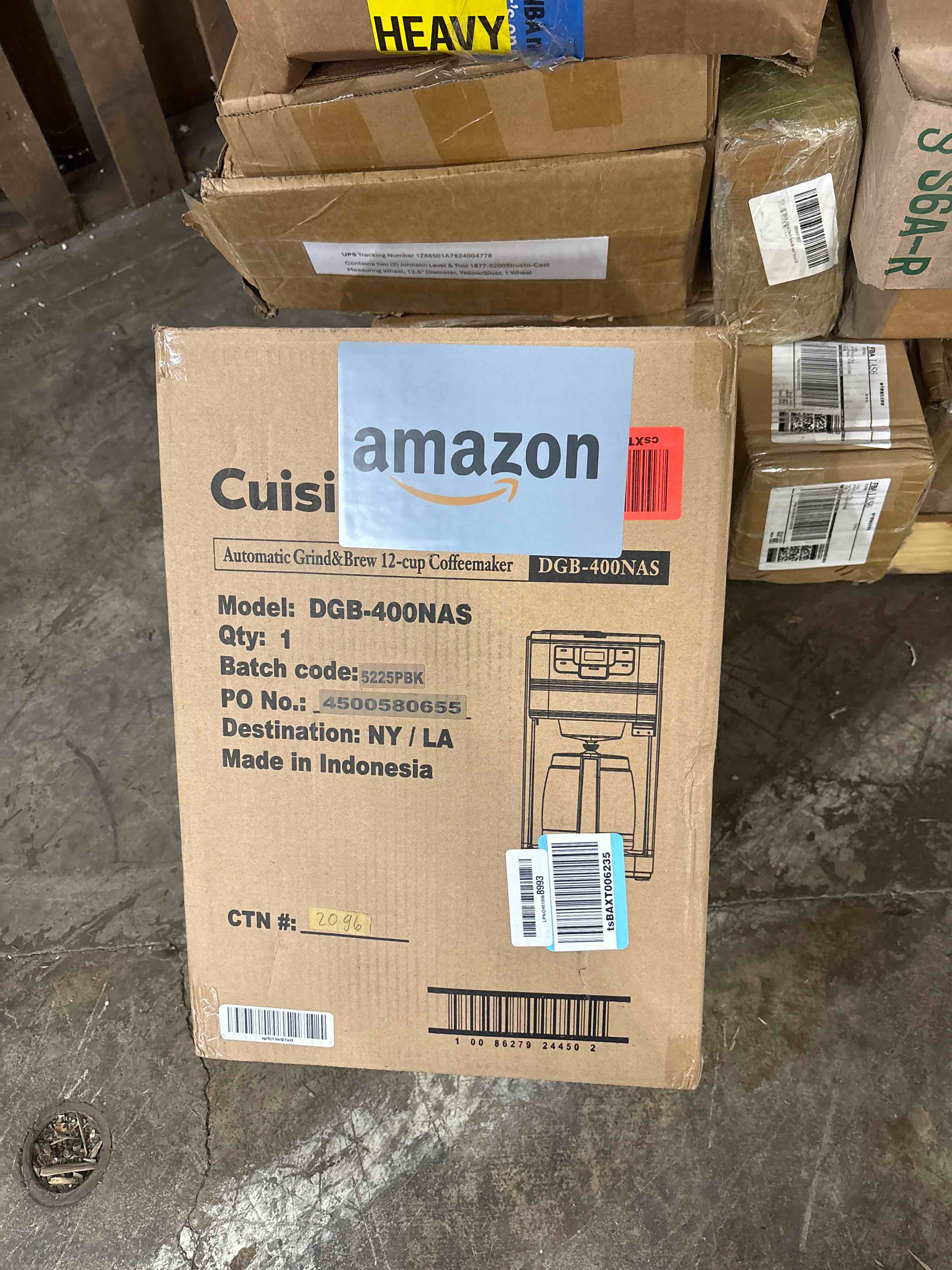 Condition photo showing New/Like New for Cuisinart Automatic Grind & Brew 12-Cup Coffee Maker with Blade Grinder, Programmable Coffee Machine Glass Carafe with 1-4 Cup Setting, Brew Pause, Grind-Off Option, DGB-400NAS, Black/Stainless Steel 12-Cup Glass Automatic Grind & Brew Black/Stainless