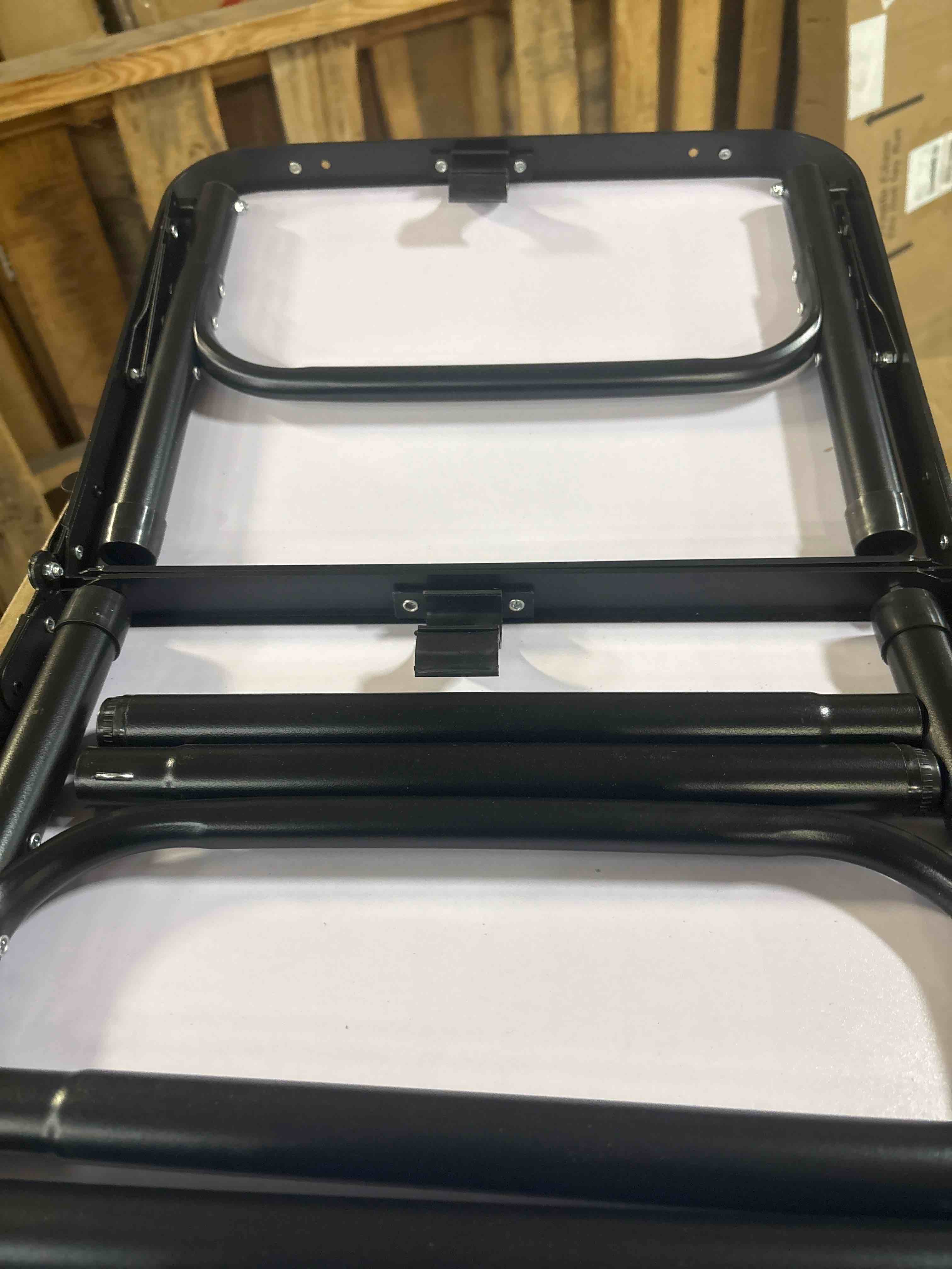 Condition photo showing New/Like New for LOFTEY 2025 Reinforced Small Folding Table Portable, Small Foldable Camping Table, Heavy-Duty Mini Folding | 2 Adjustable Height | Lightweight Aluminum with Handle | 25" x 16" x 22", Black Black-v