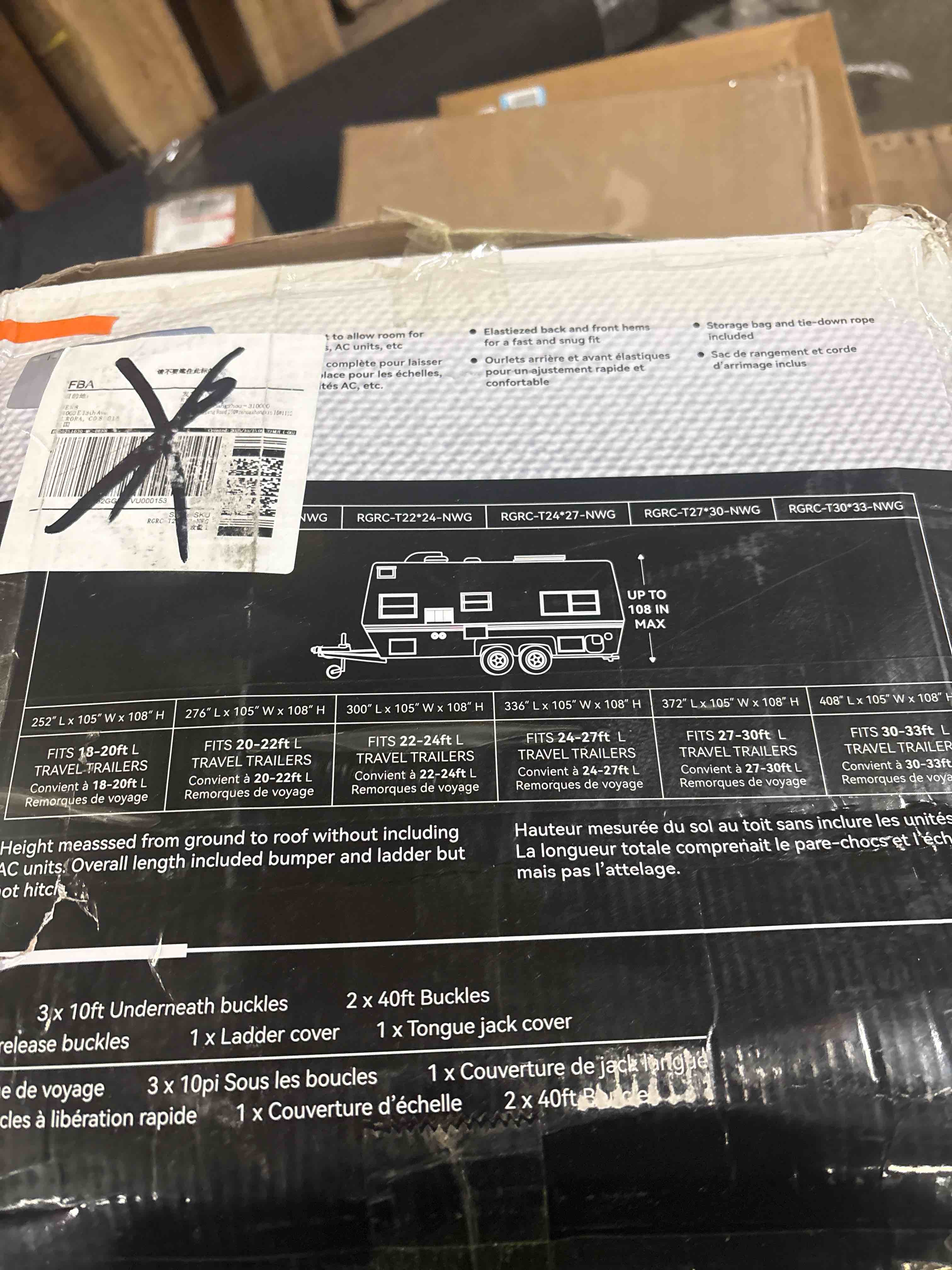 Condition photo showing New/Like New for RVGUARD RV Cover, Travel Trailer Cover fits for 27' - 30' RV, 6 Layers Anti-UV Waterproof Camper Cover, with Tongue Jack Cover and Storage Bag, Grey