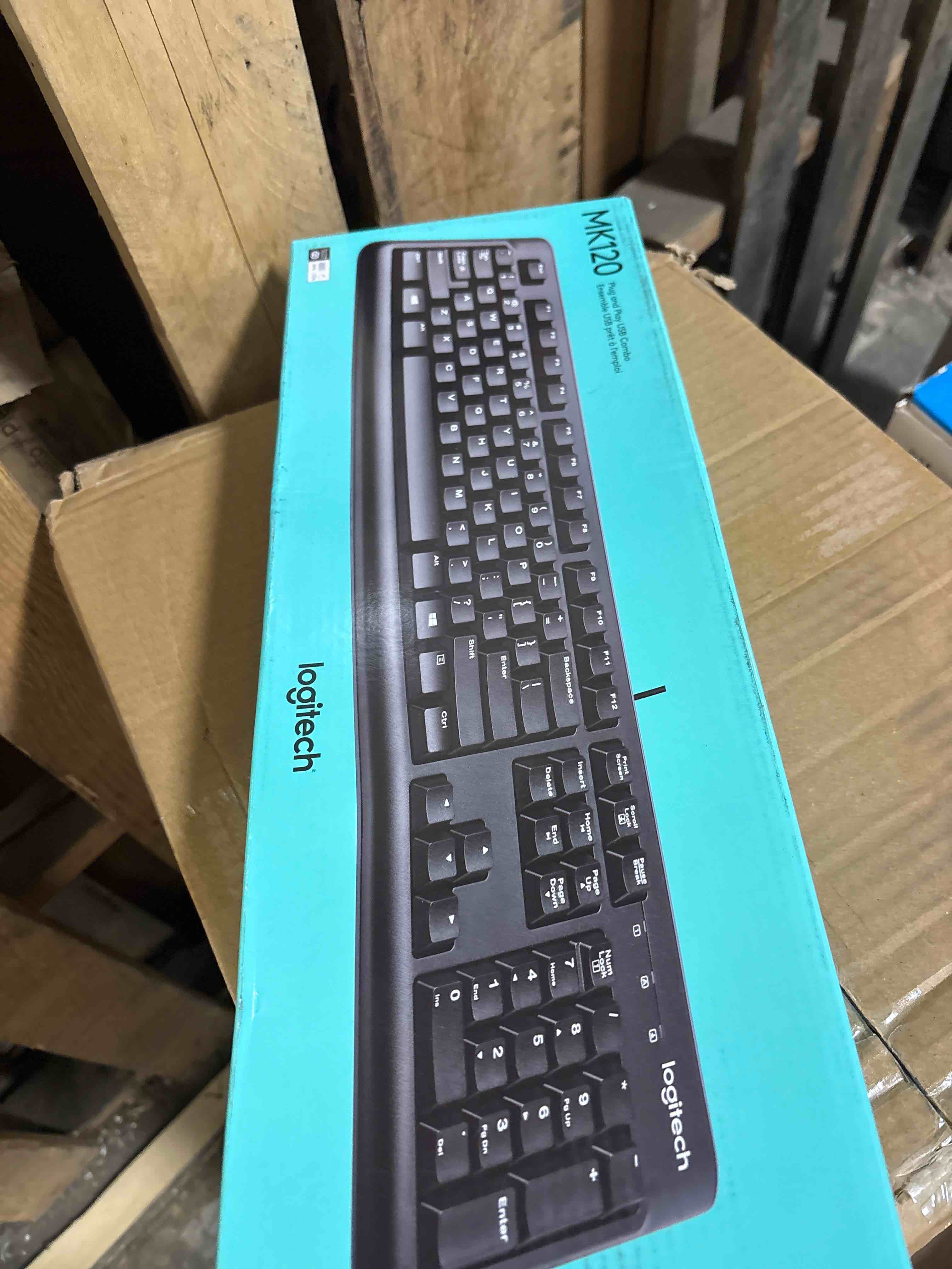 Condition photo showing As Is for Logitech MK120 Wired Keyboard and Mouse Combo for Windows, Optical Wired Mouse, Full-Size, USB, Compatible with PC, Laptop - Black