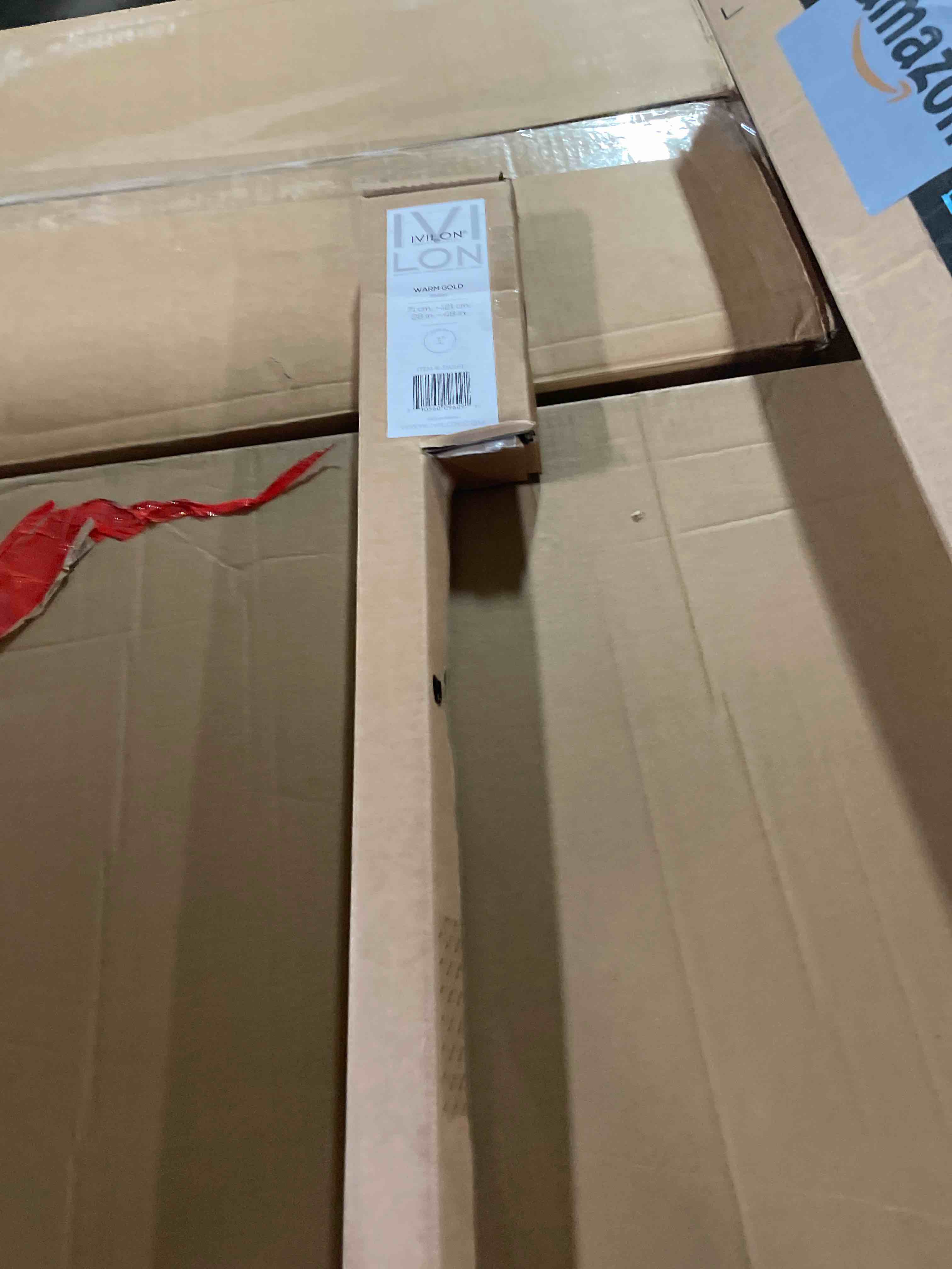 Condition photo showing New/Like New for Ivilon Drapery Window Curtain Rod - End Cap Style Design 1 Inch Pole. 28 to 48 Inch Color Warm Gold 28 to 48 in.