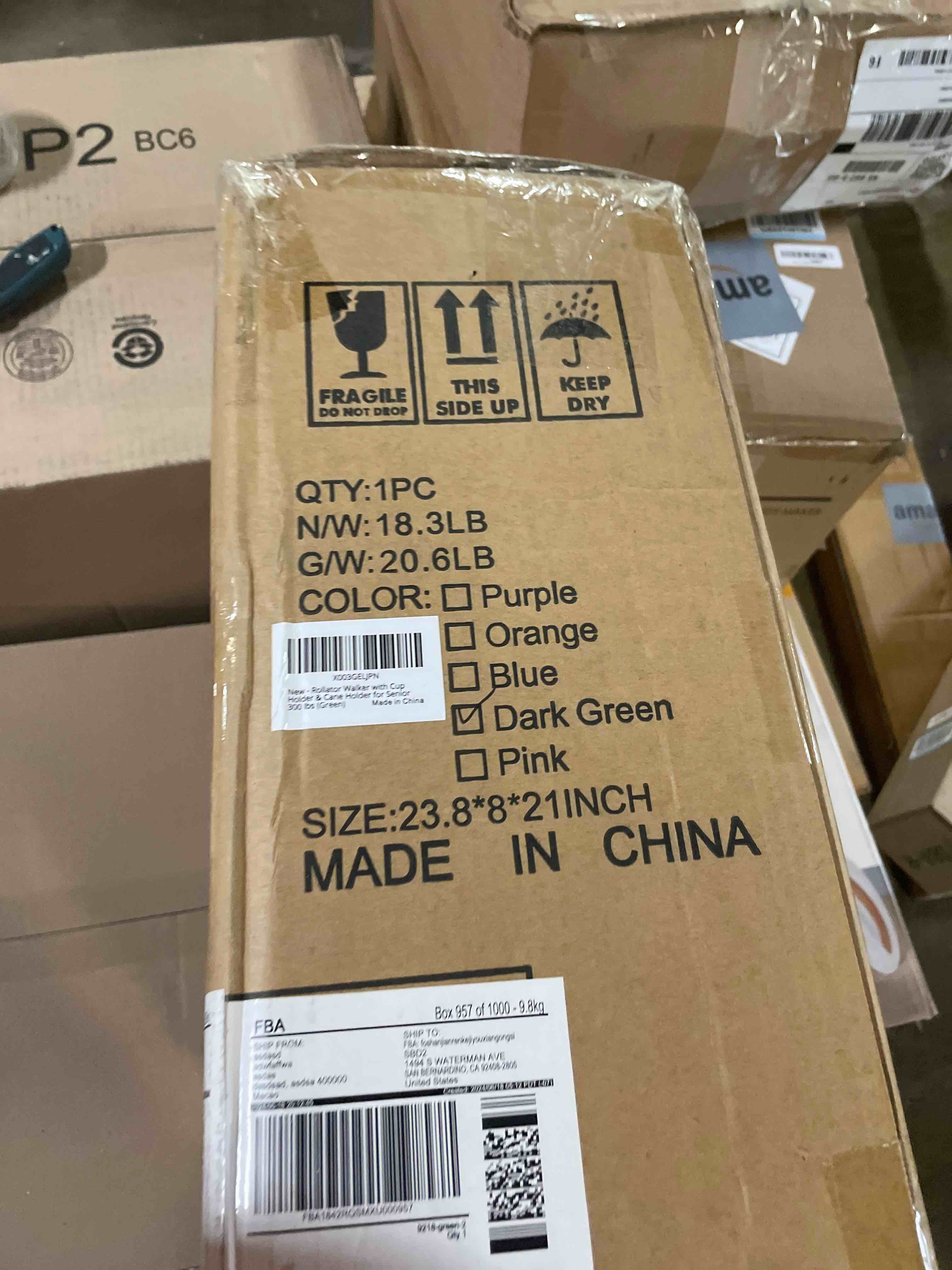 Condition photo showing New/Like New for FlyingJoy Folding Rollator Walker with Seat and Extra Wide Backrest, Rollators with All Terrain Large 8-inch Wheels for Seniors, Rolling Walkers with Cup & Cane Holder, Supports up to 300 lbs (Green)