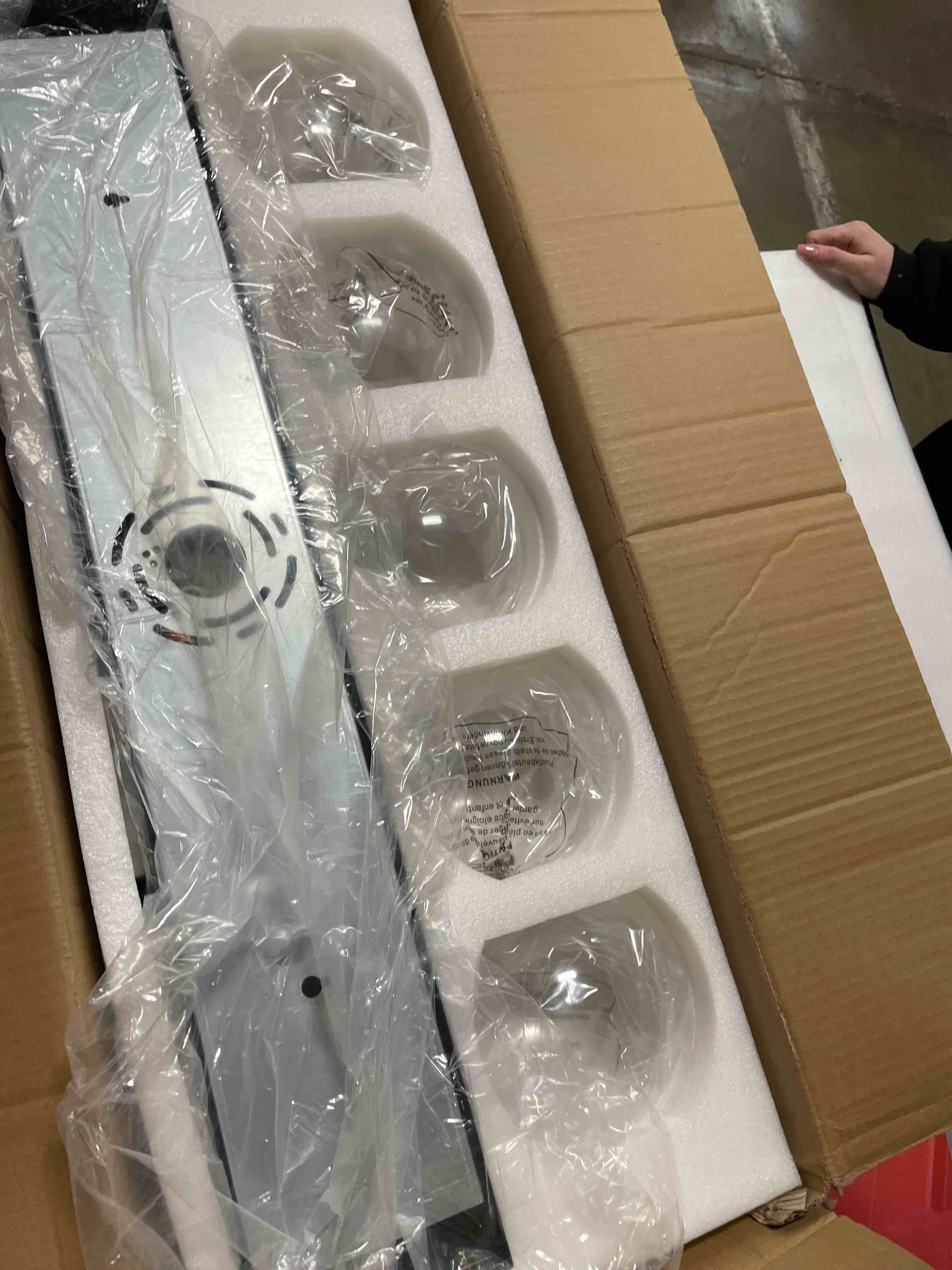 Condition photo showing New/Like New for -Light Hollywood Vanity Light Fixture in Brushed Nickel – Modern Bathroom Lighting for Large Mirrors, UL Certified, E26 Base